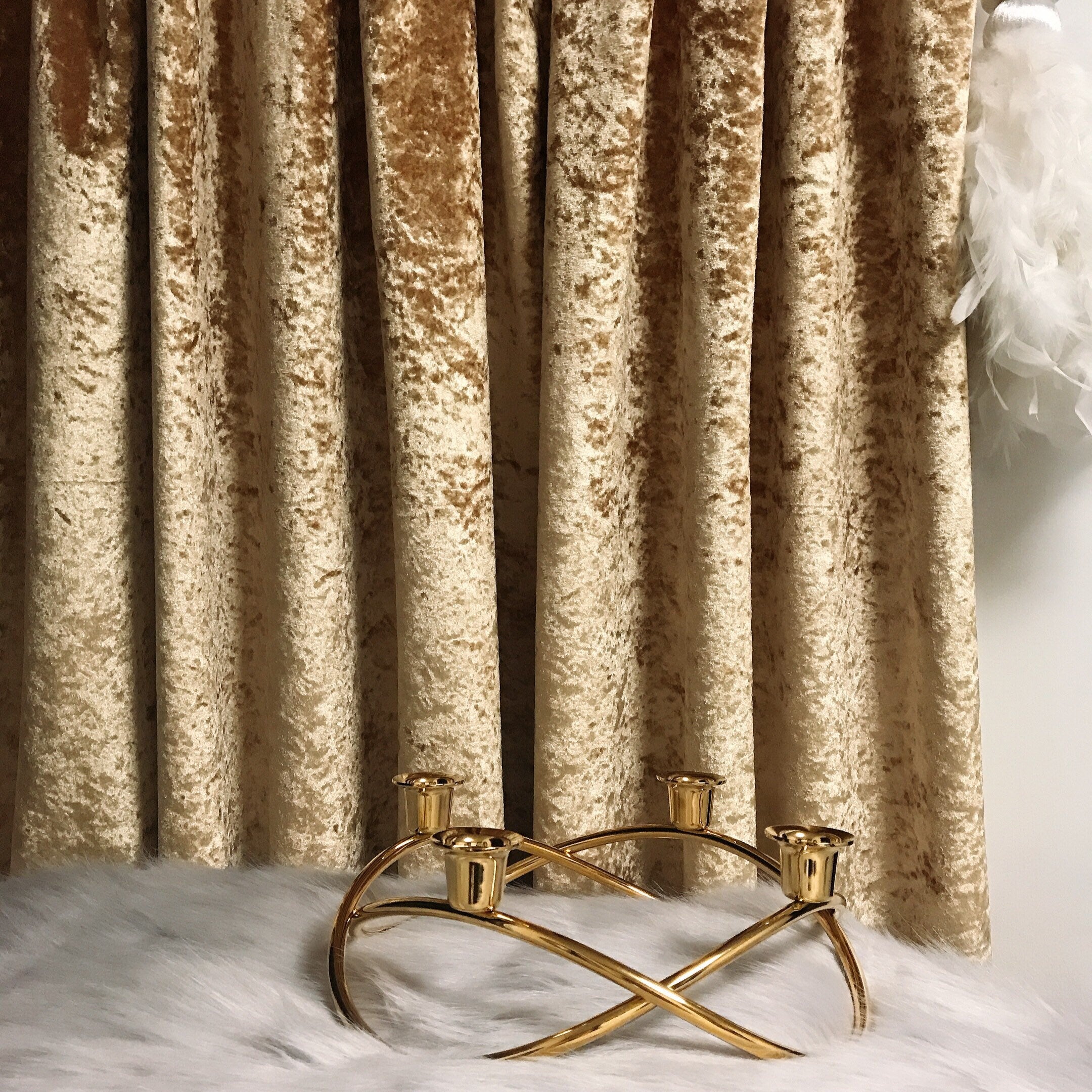 Glam Gold Subtle Gloss Velvet Curtain