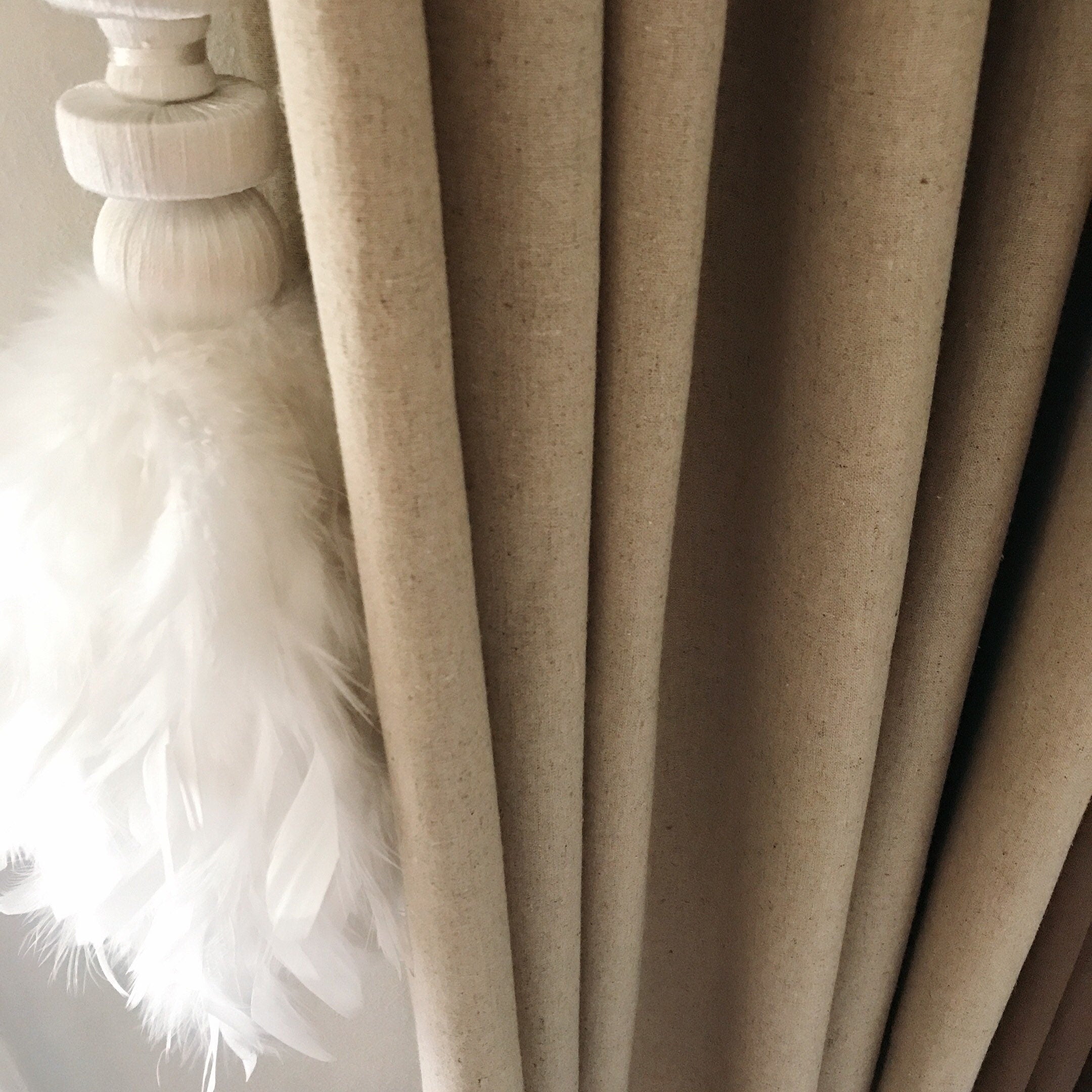 Plain Natural Beige Curtain