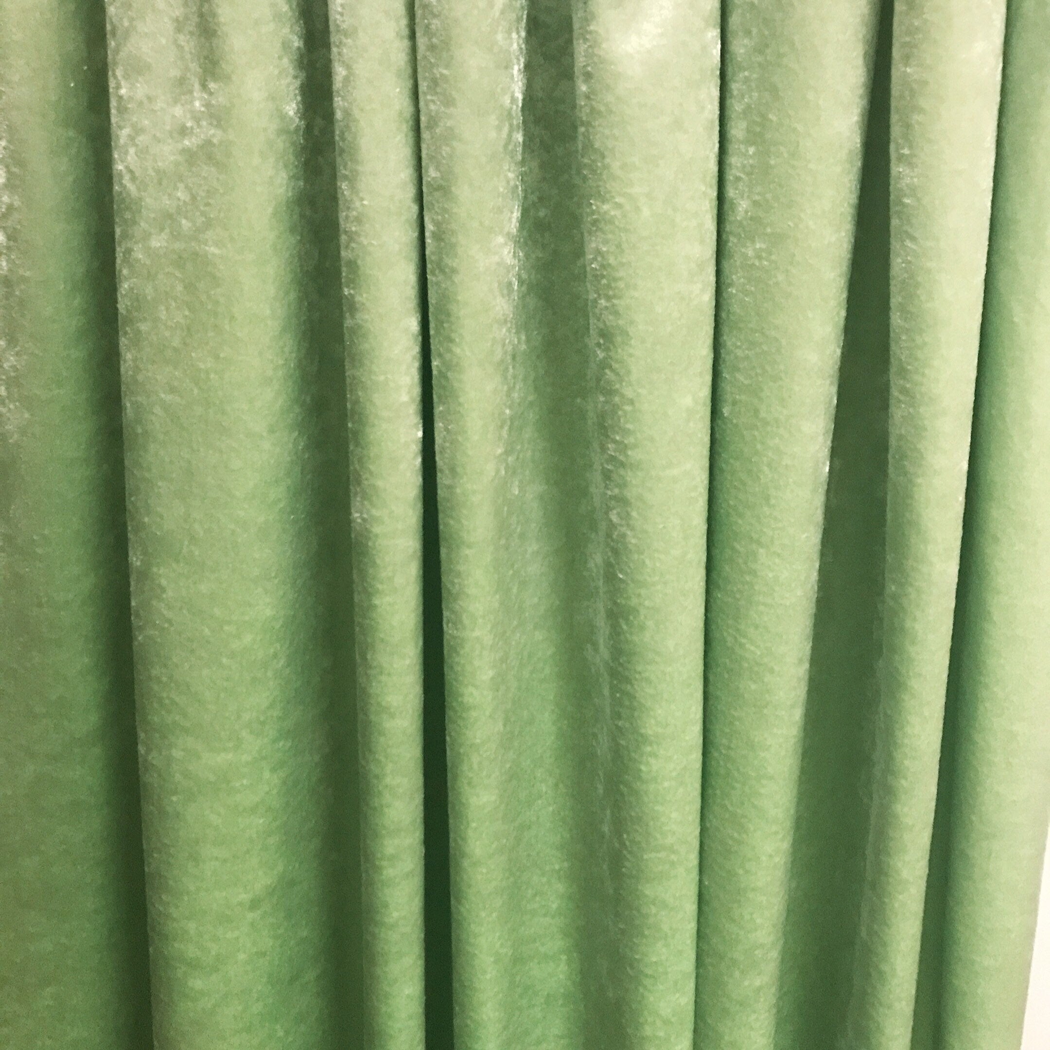 Pea Green Velvet Curtain with Subtle Gloss