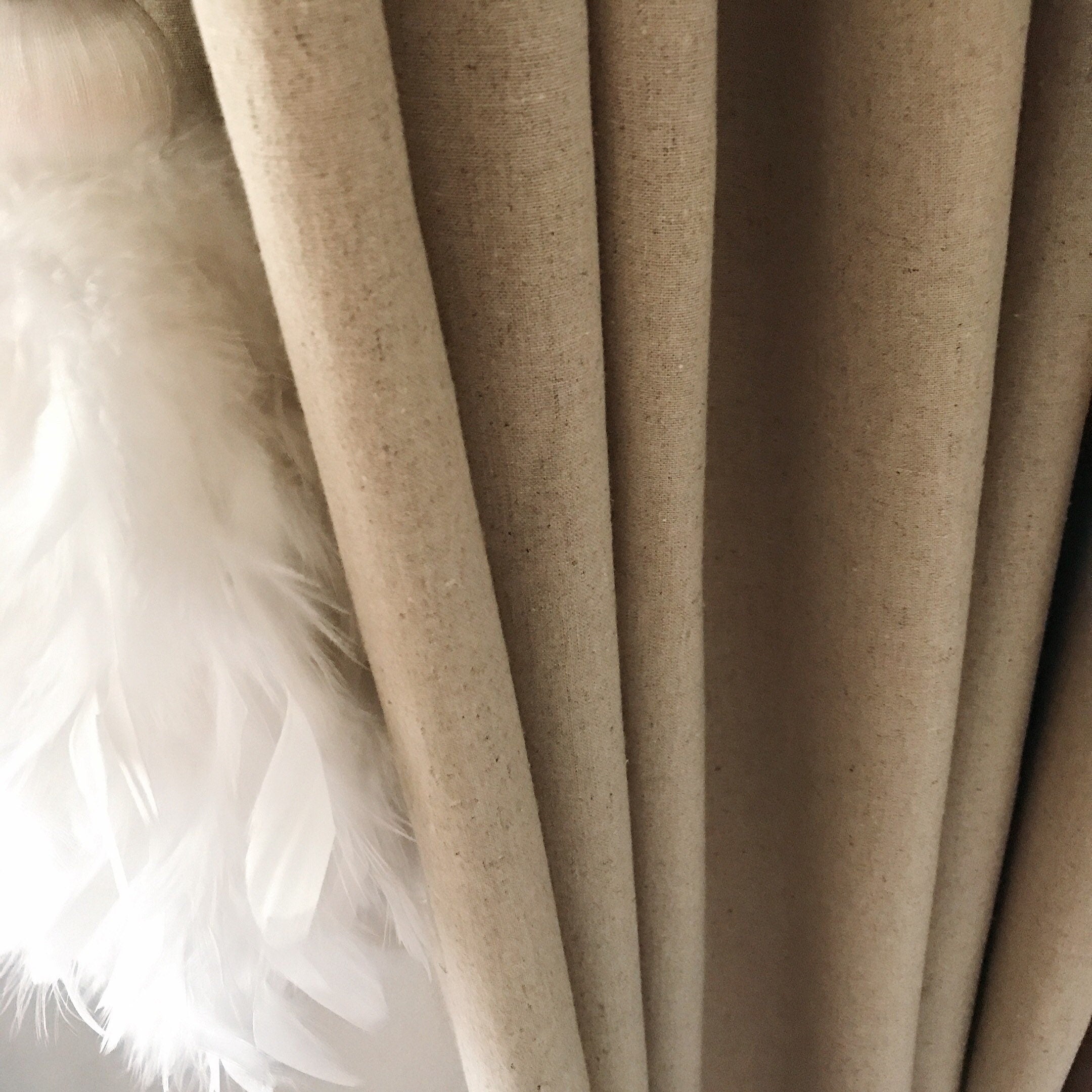 Plain Natural Beige Curtain