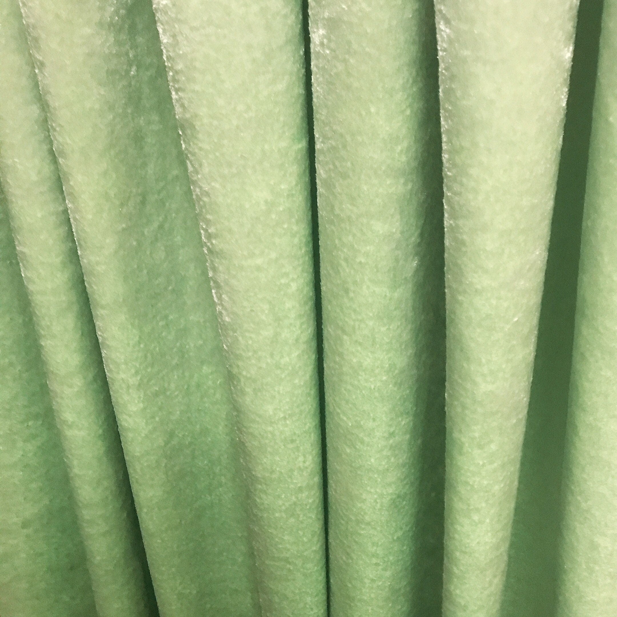 Pea Green Velvet Curtain with Subtle Gloss