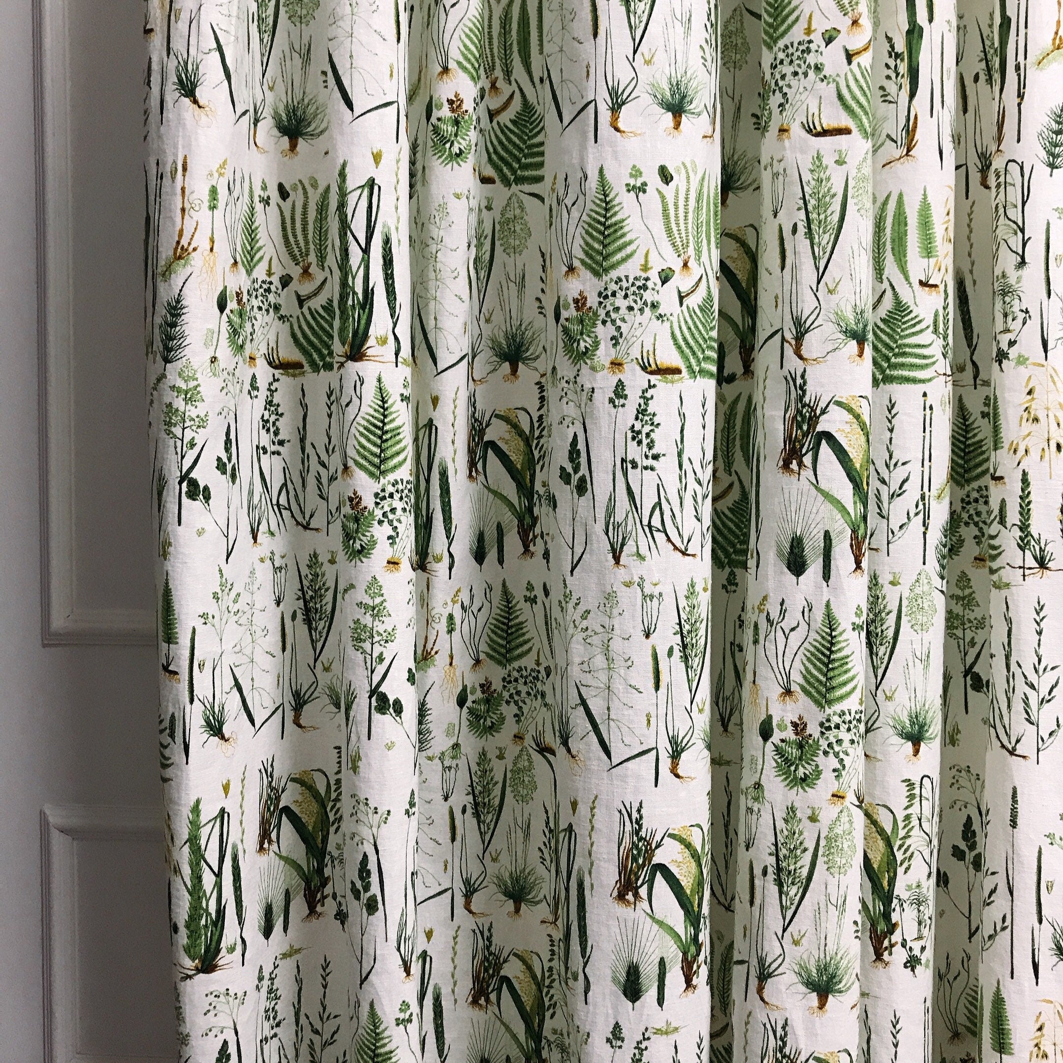 Green Plants Curtain on White
