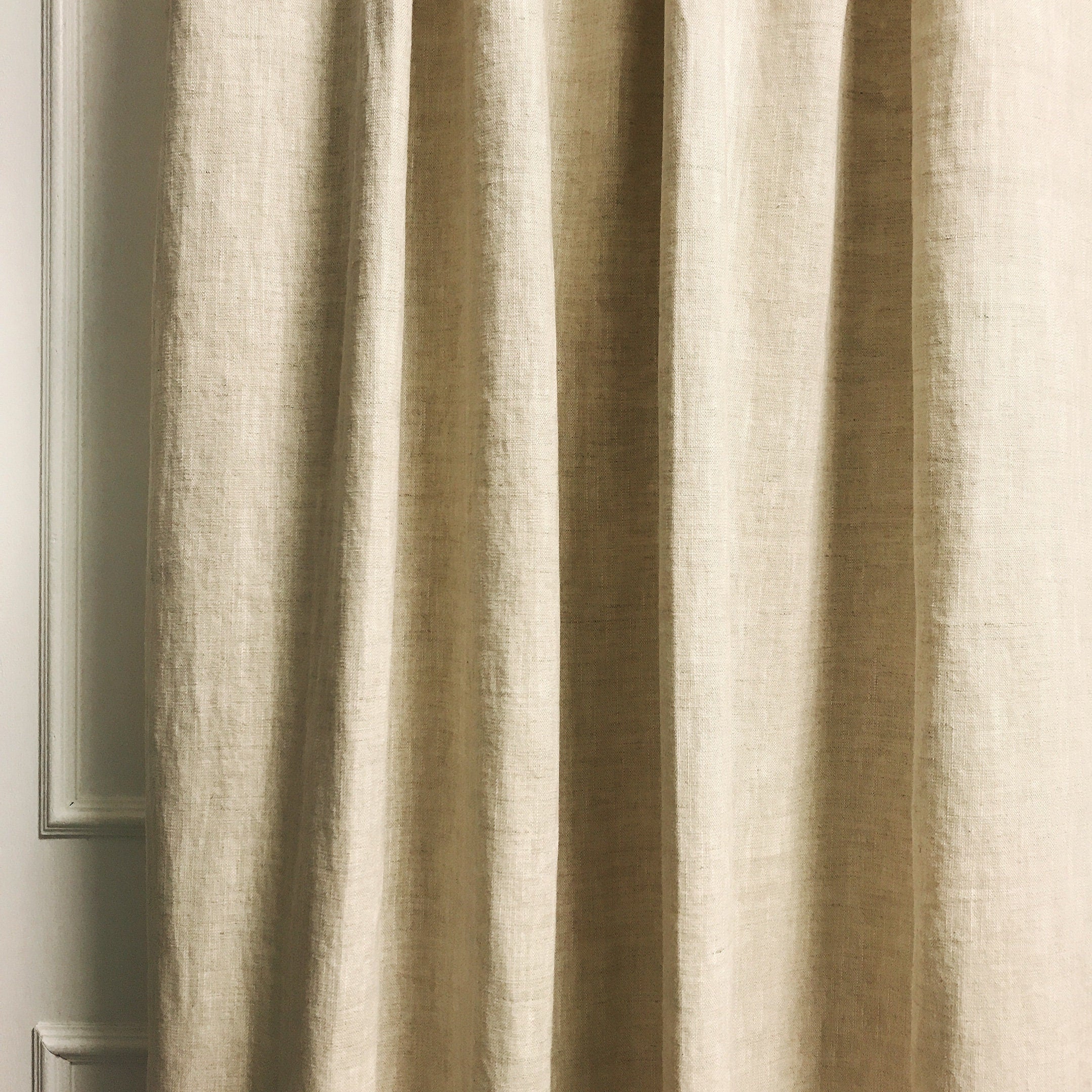 Cream Beige Linen Curtain