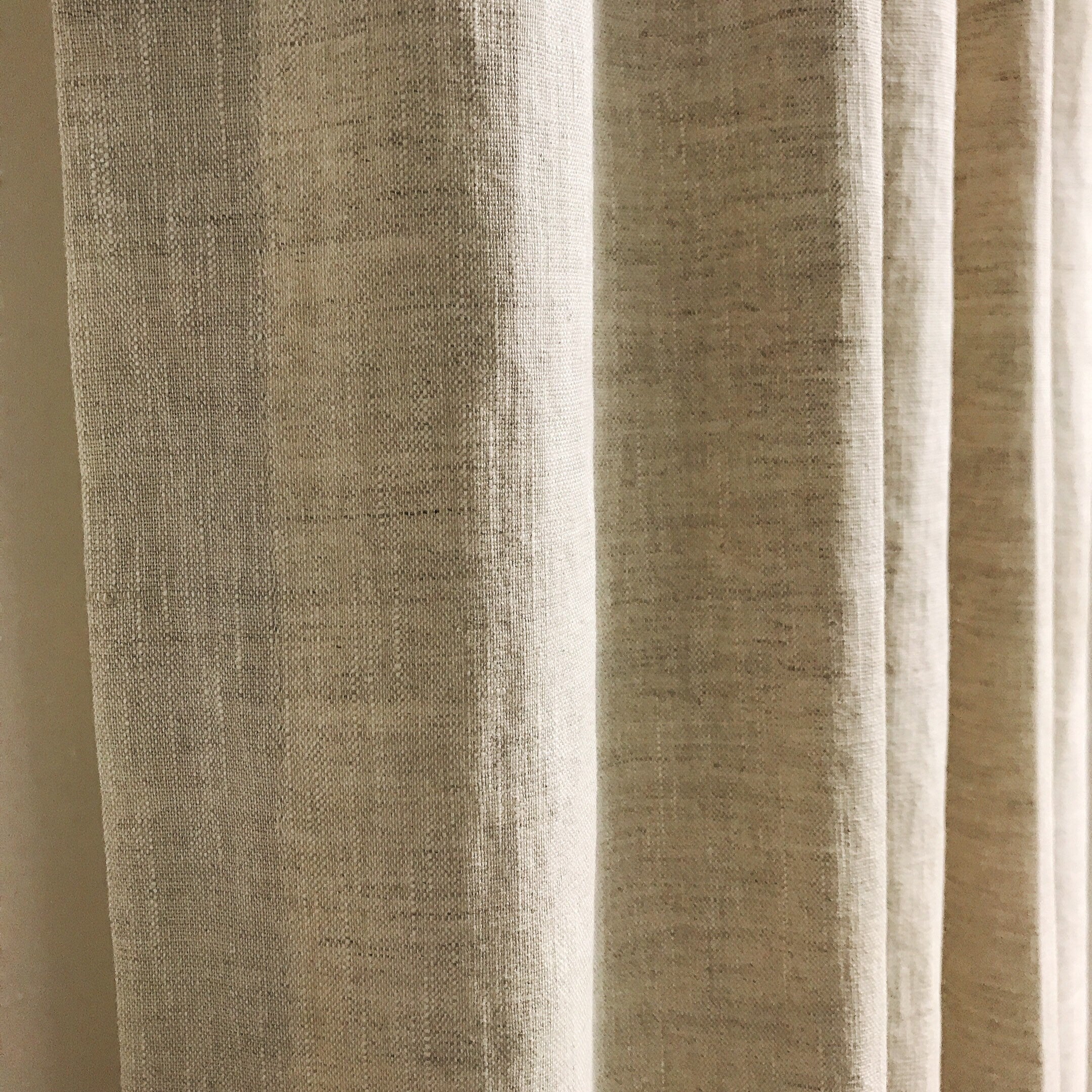 Cream Beige Linen Curtain
