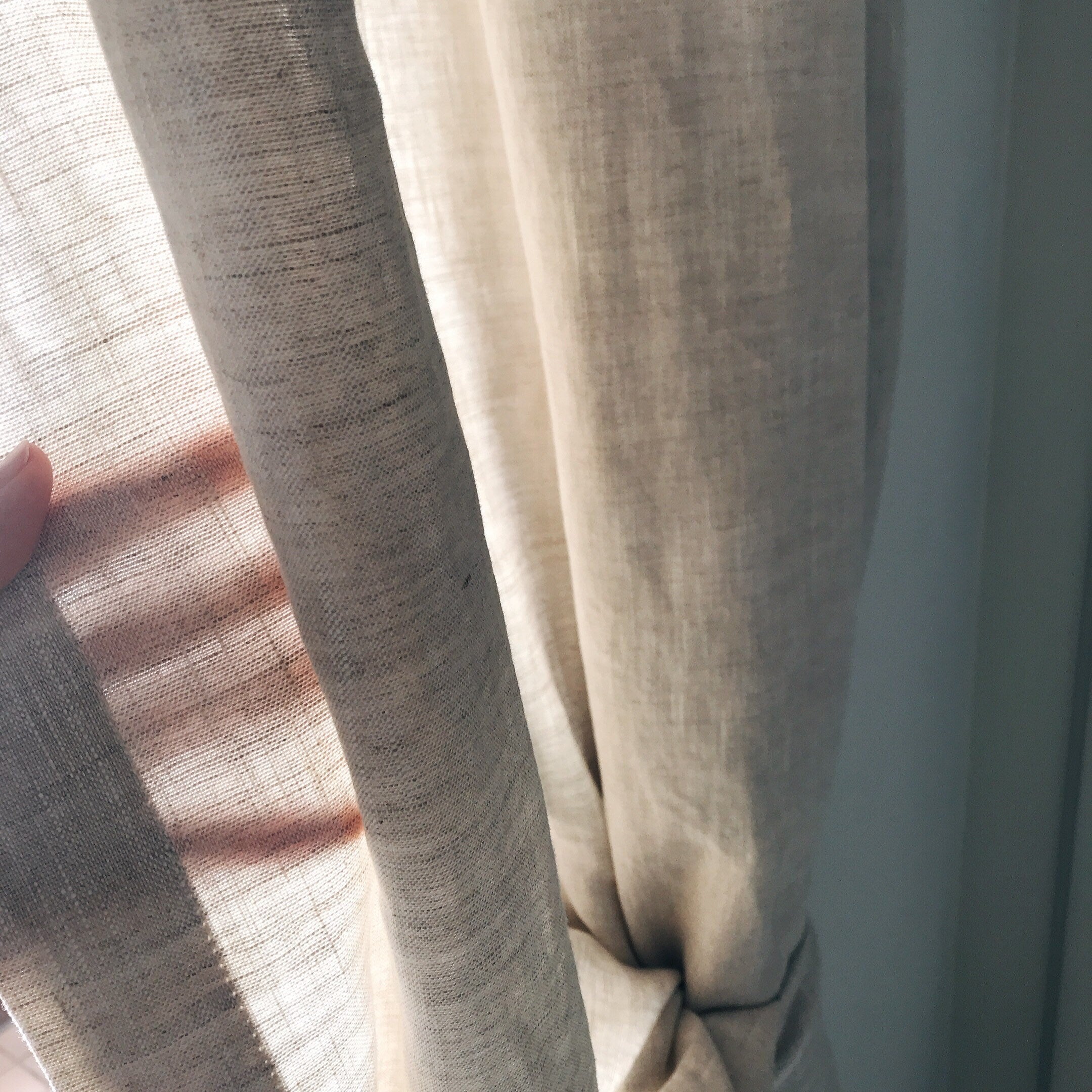Cream Beige Linen Curtain