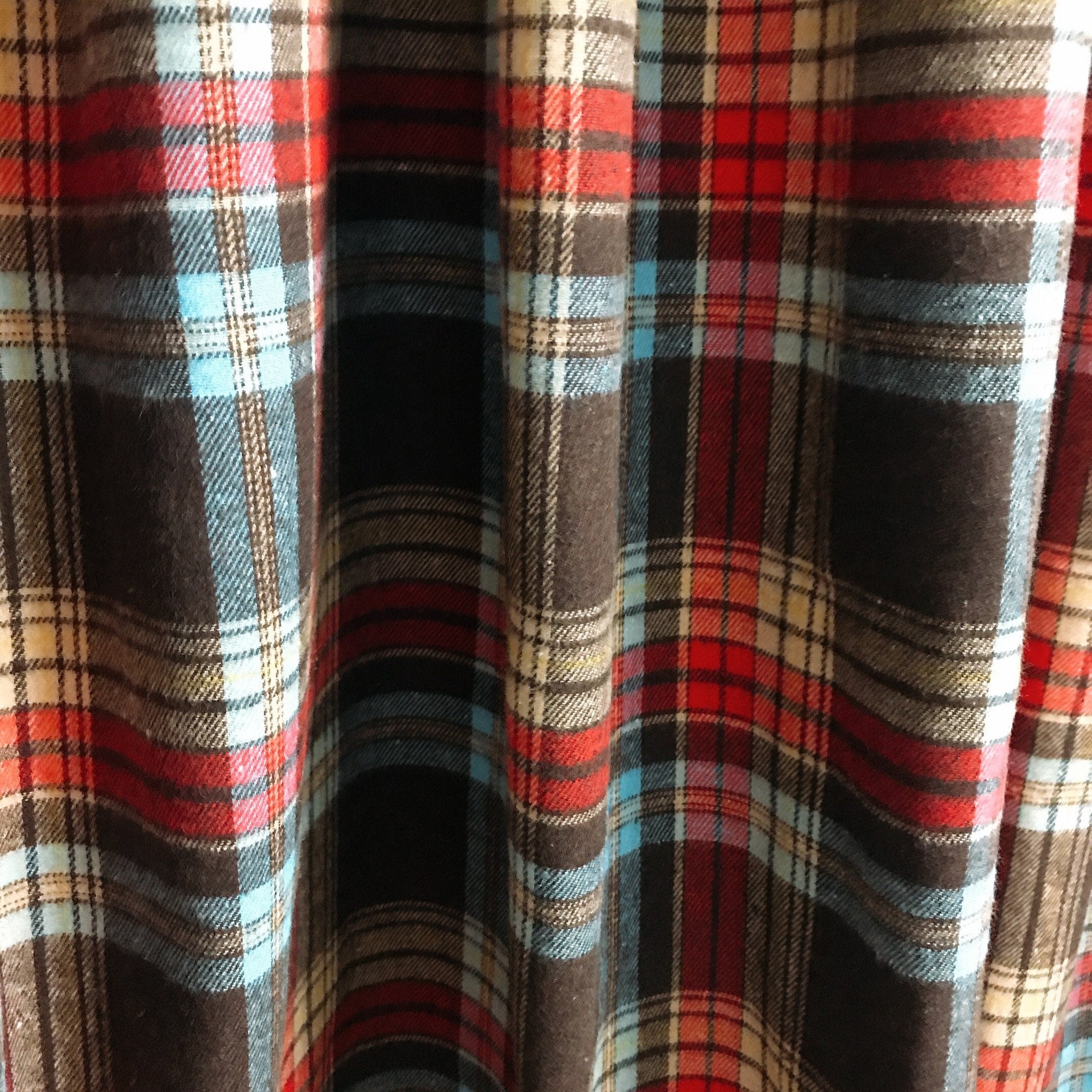 Brown Plaid Wool Curtain