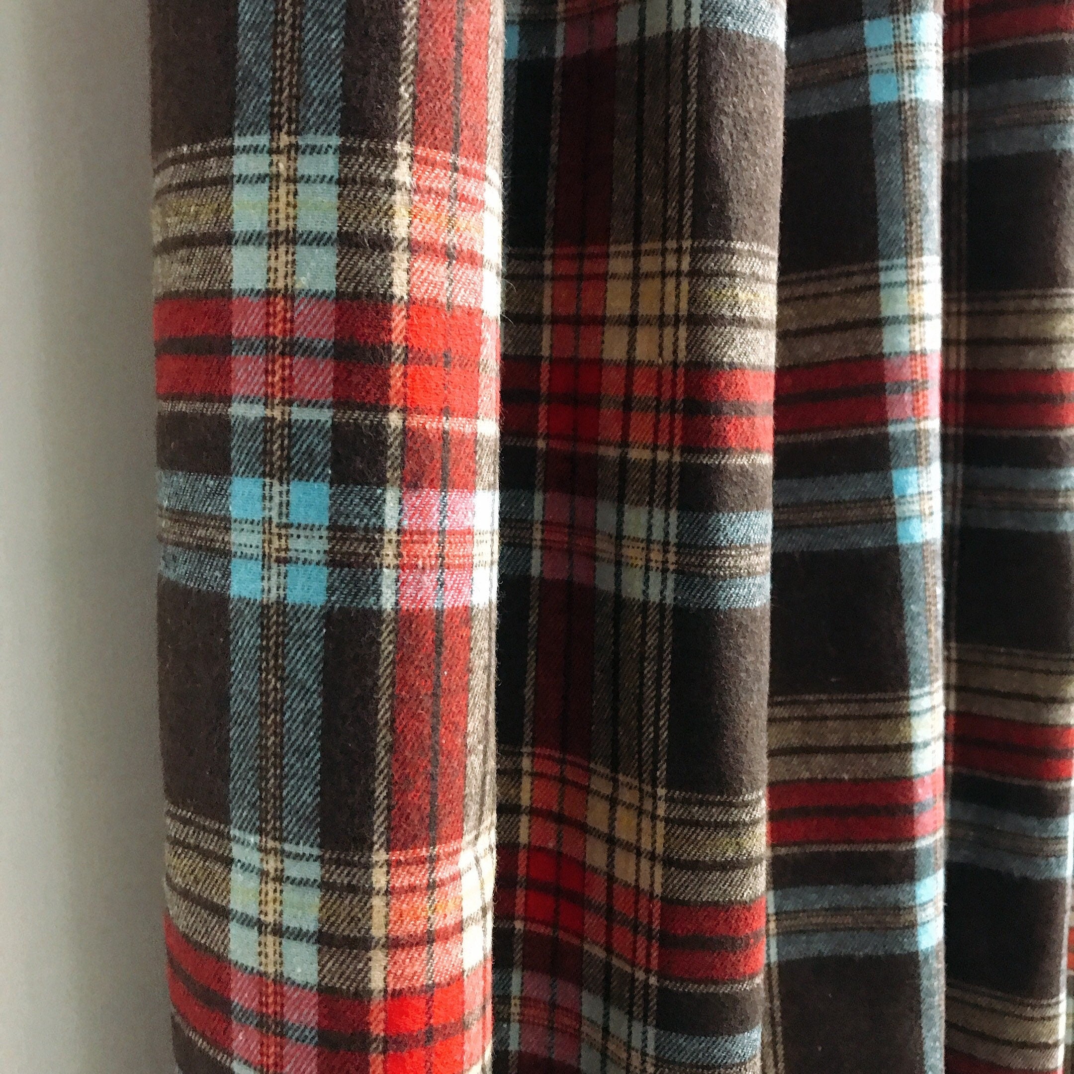 Brown Plaid Wool Curtain