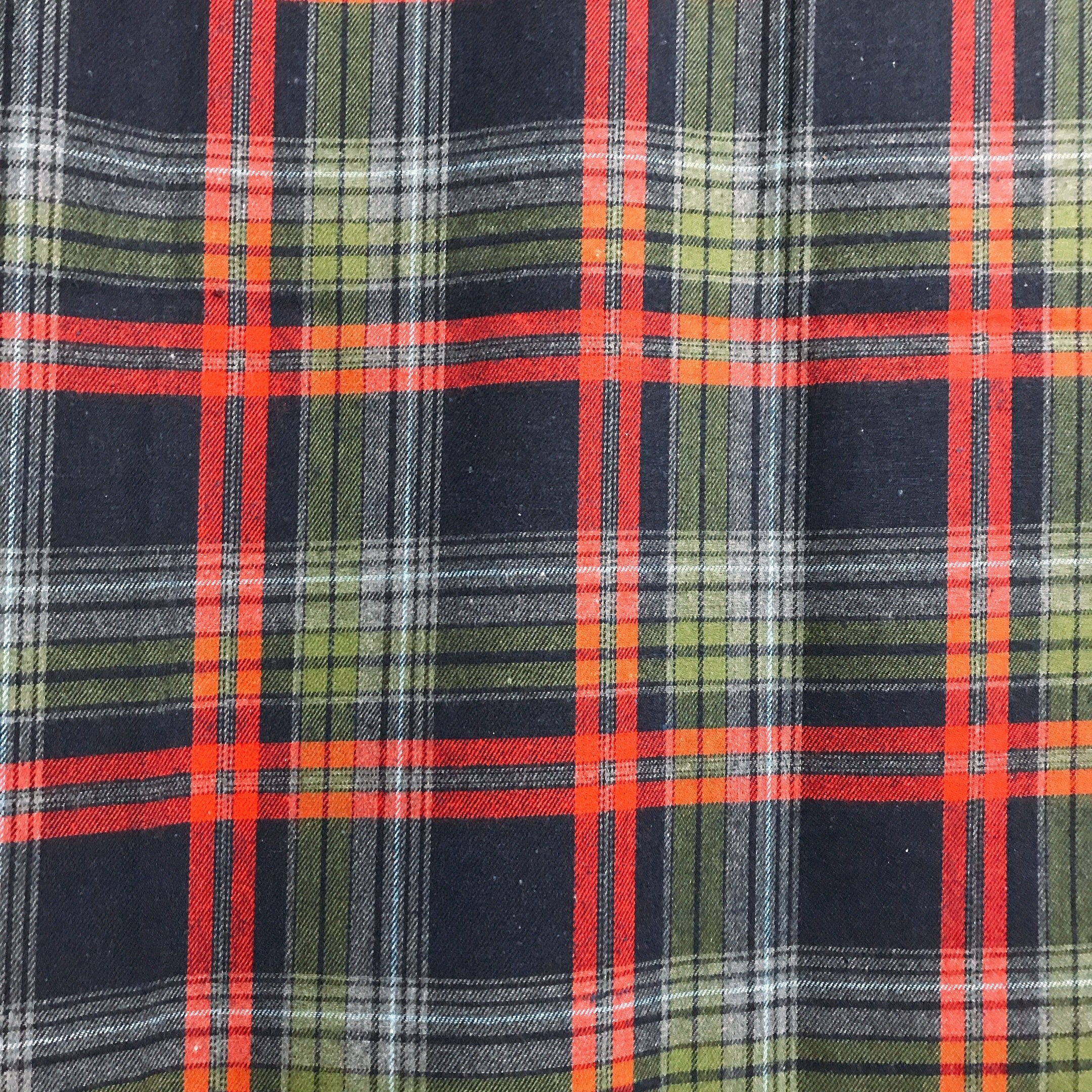 Navy Tartan Plaid Wool Blend Curtain with Red and Olive
