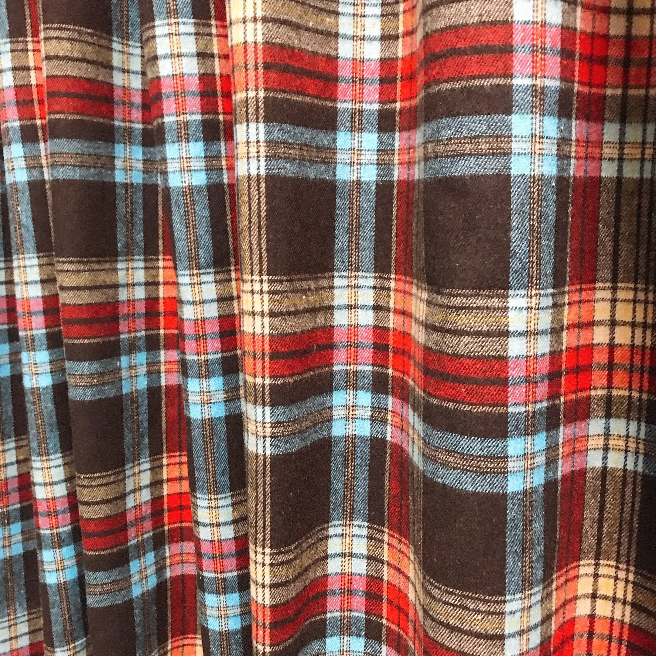 Brown Plaid Wool Curtain