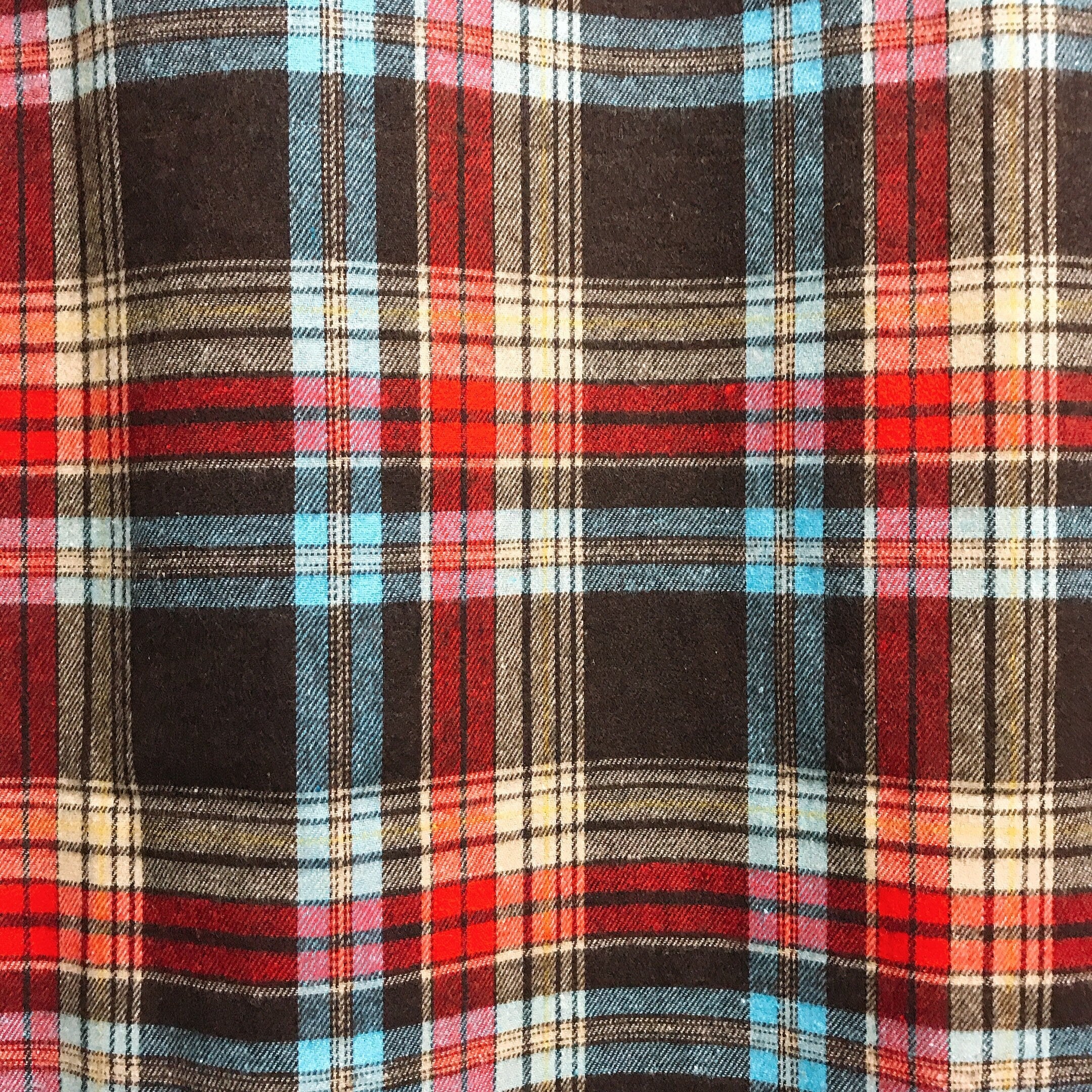 Brown Plaid Wool Curtain