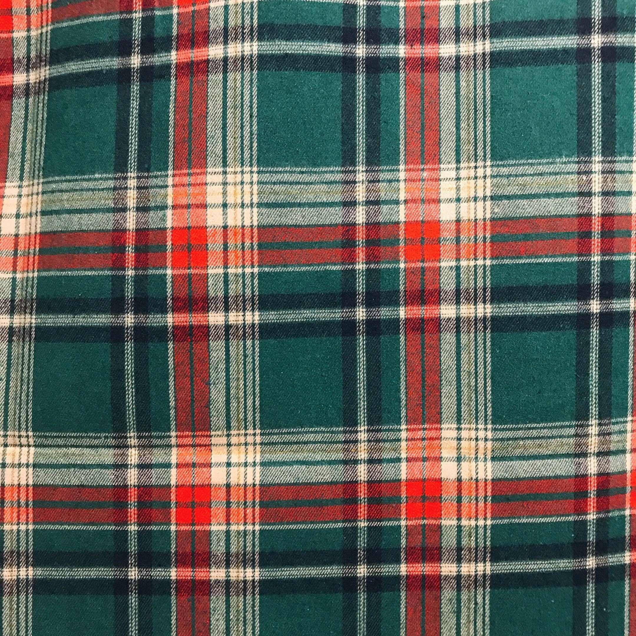 Green Tartan Wool Curtain