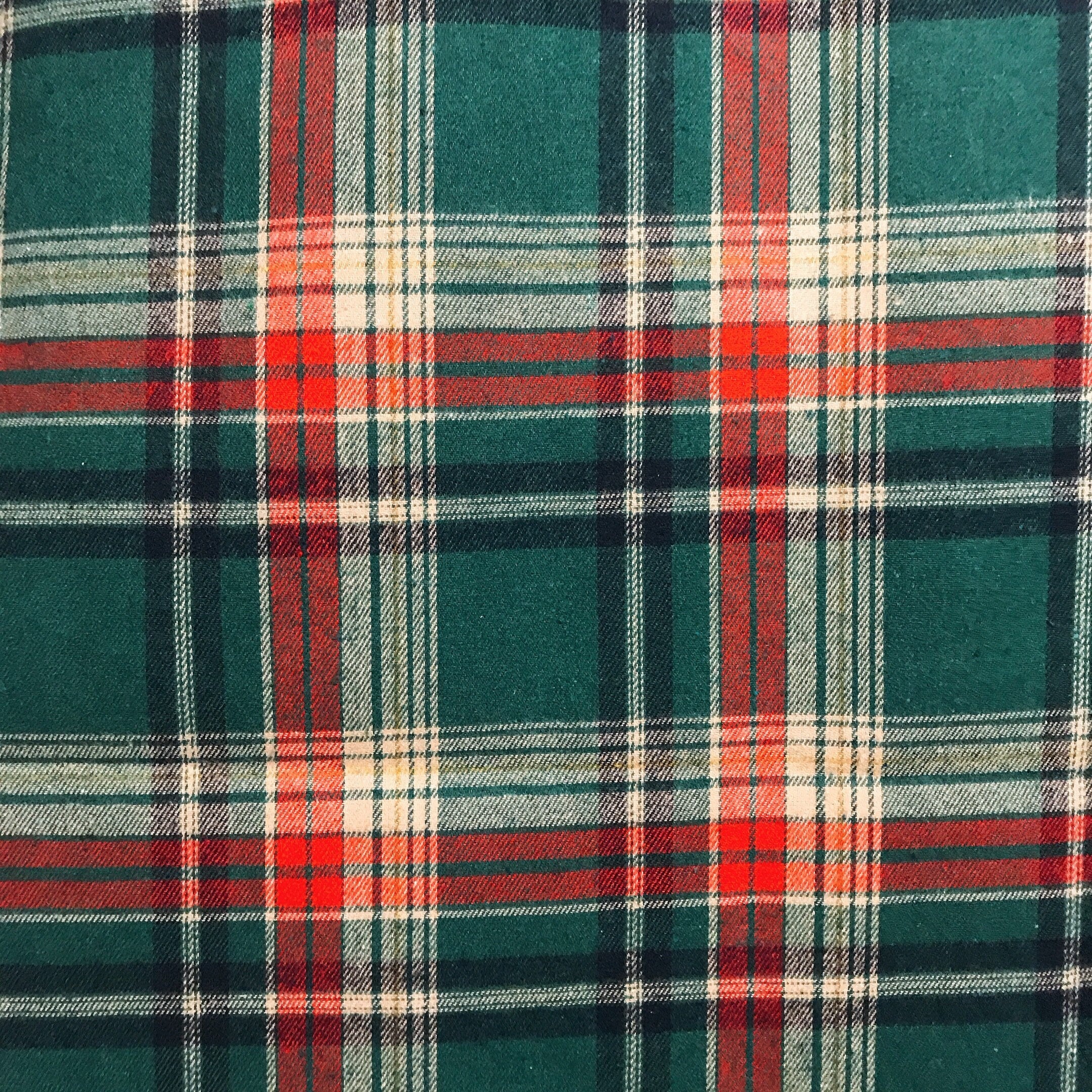 Green Tartan Wool Curtain