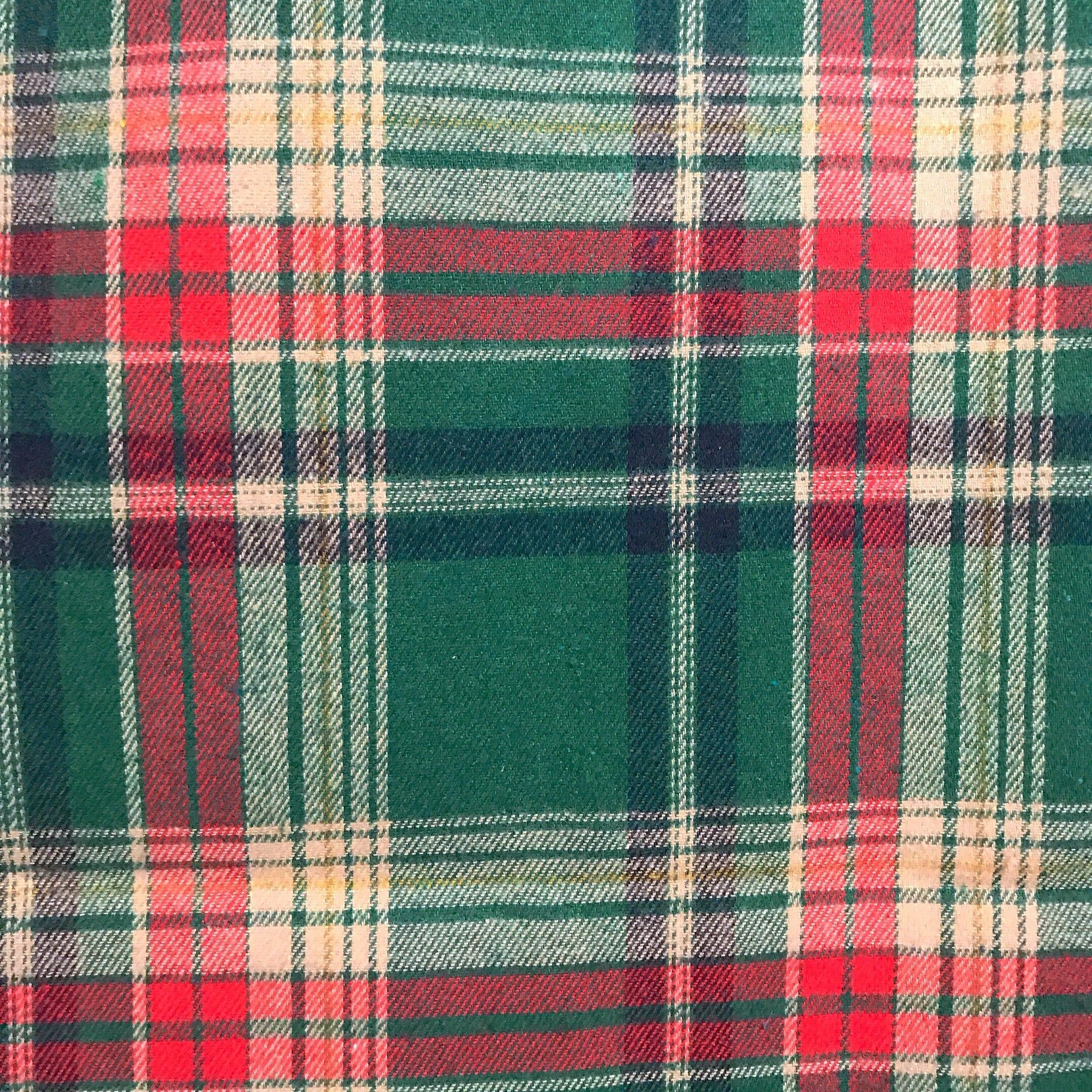 Green Tartan Wool Curtain