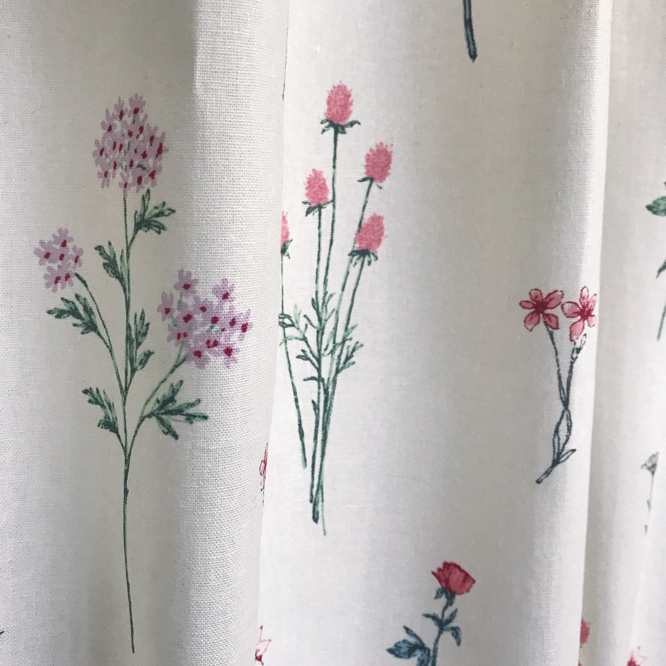 Multicolor Wild Floral Curtain on Ivory