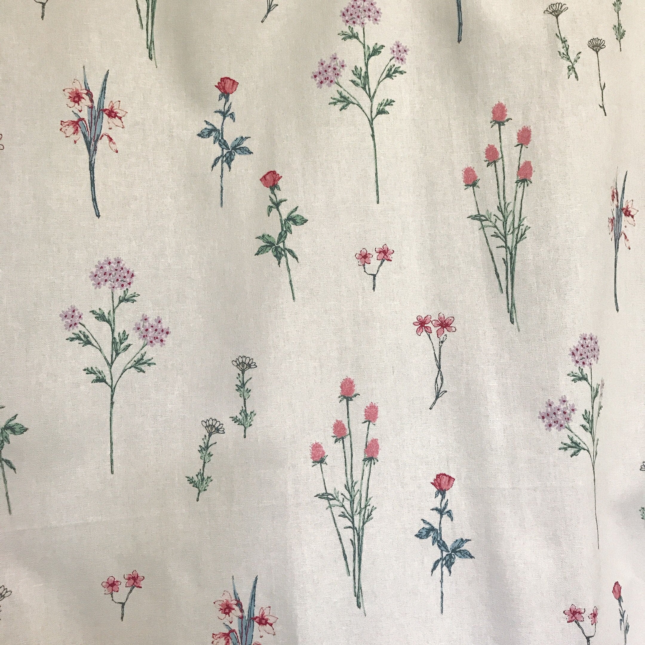 Multicolor Wild Floral Curtain on Ivory