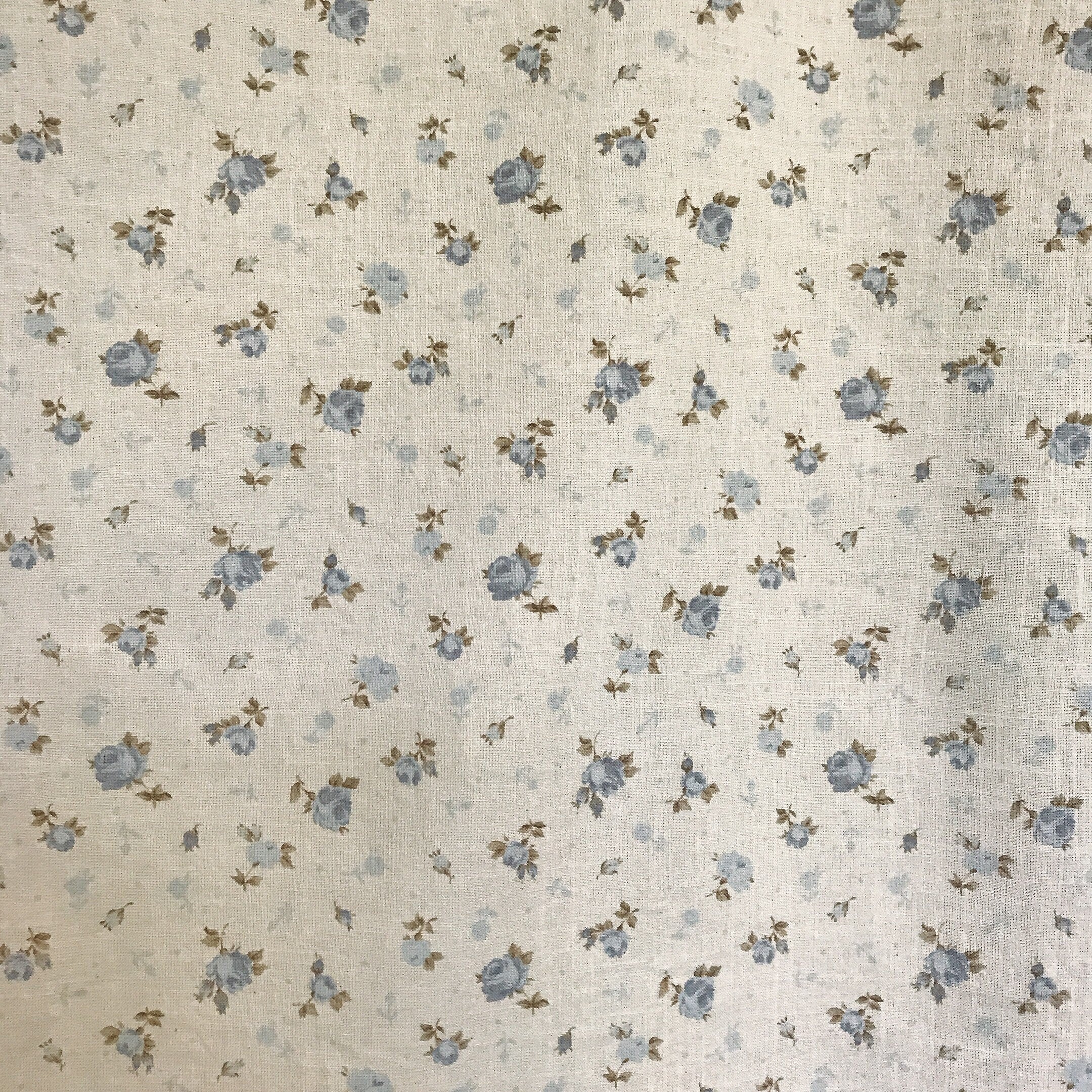 Blue and Purple Floral Curtain on Natural Beige