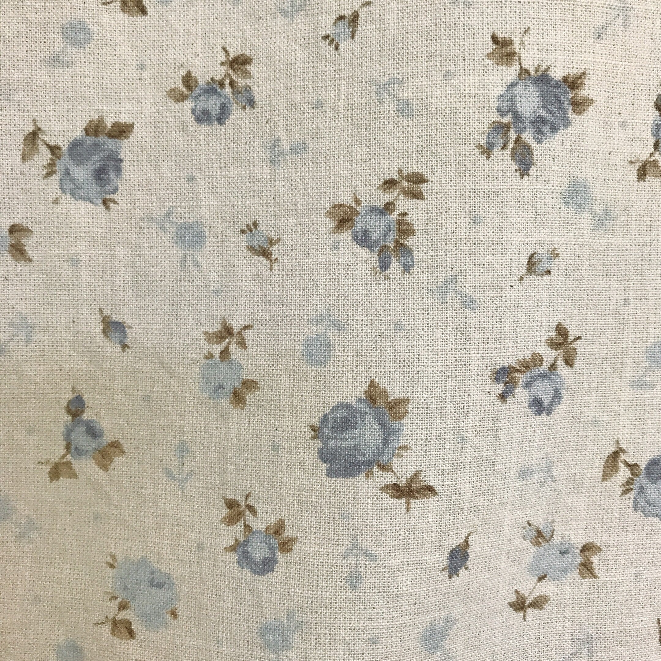 Blue and Purple Floral Curtain on Natural Beige