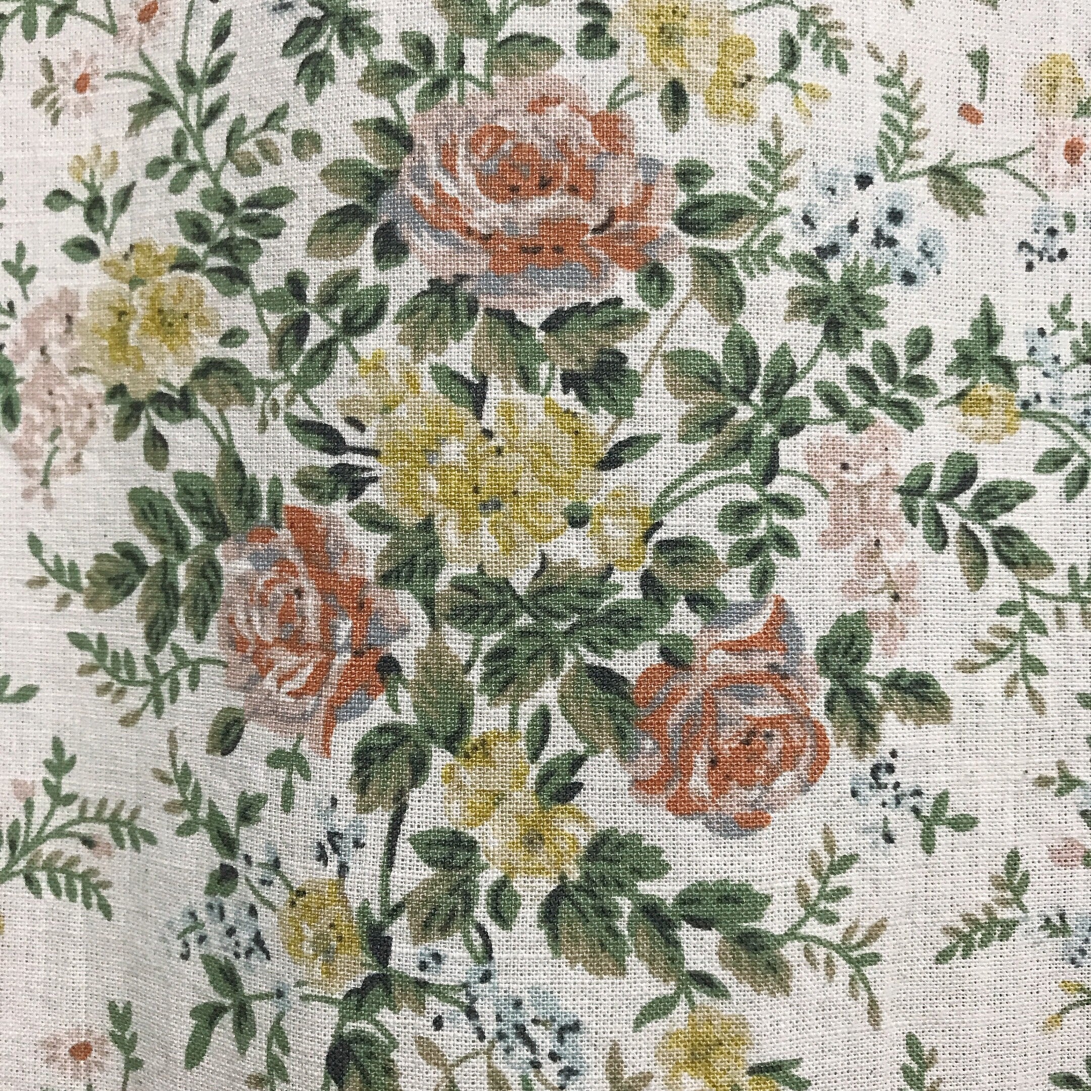 Toned Down Pink Floral Curtain on Natural Beige