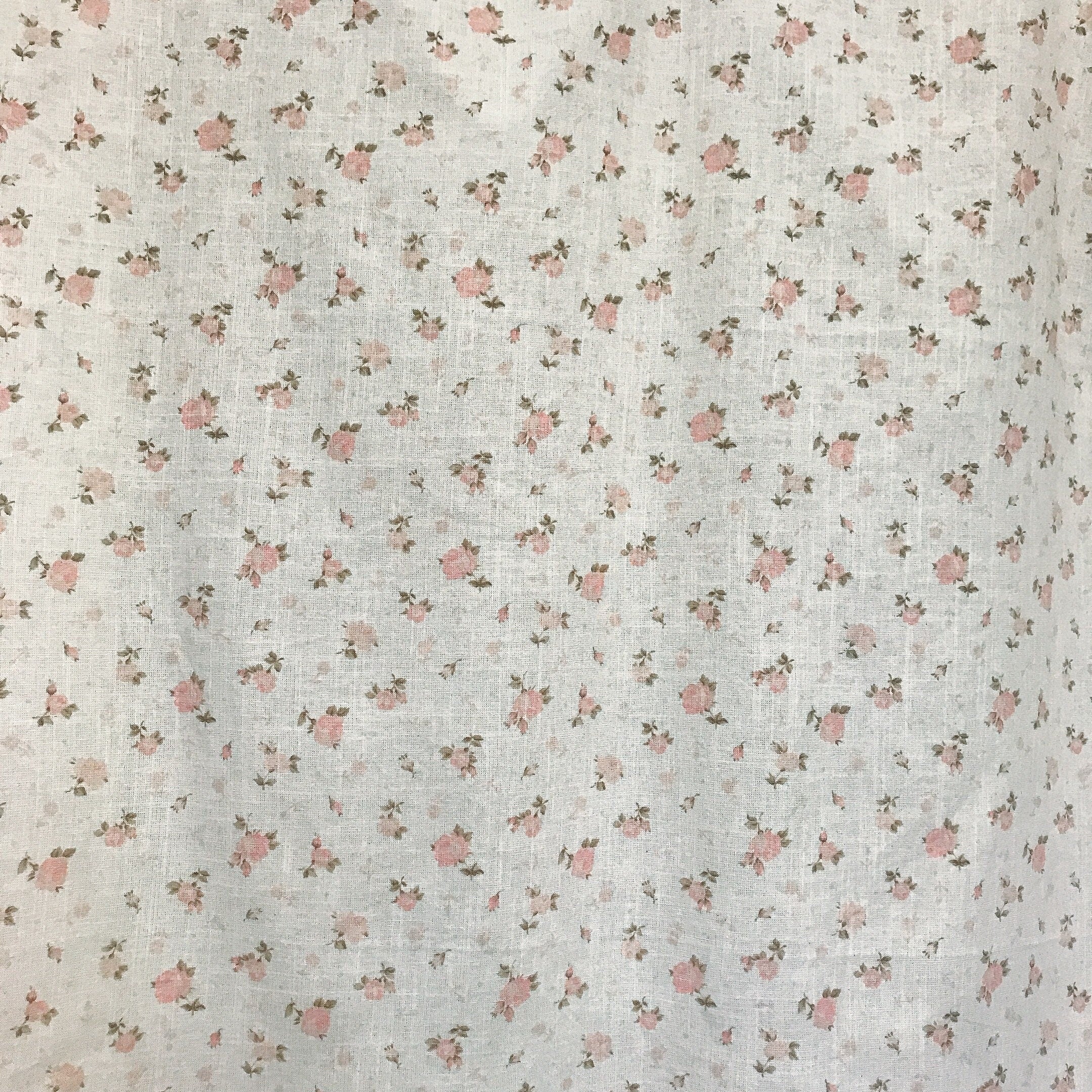 Pink Floral Curtain on Natural Beige