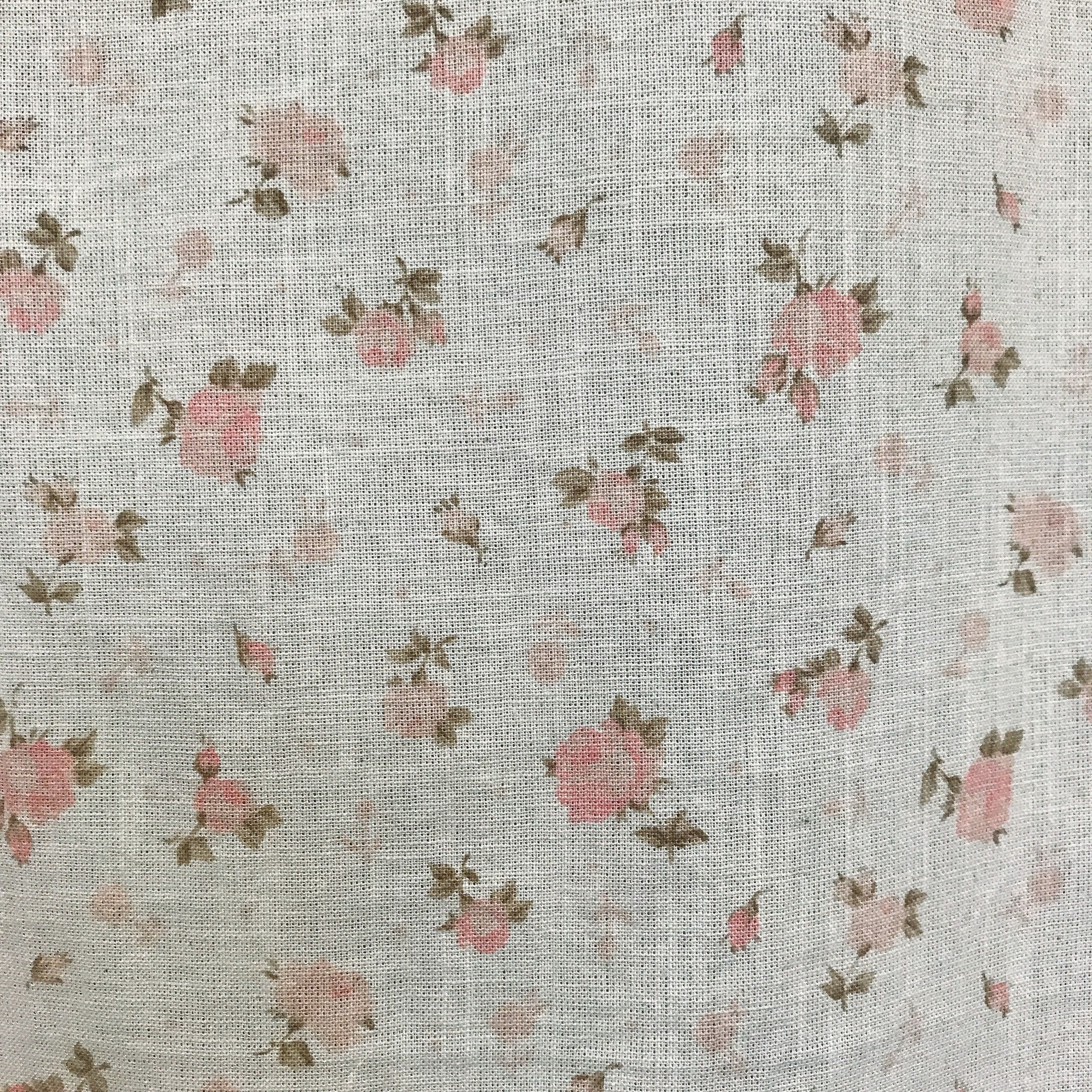 Pink Floral Curtain on Natural Beige