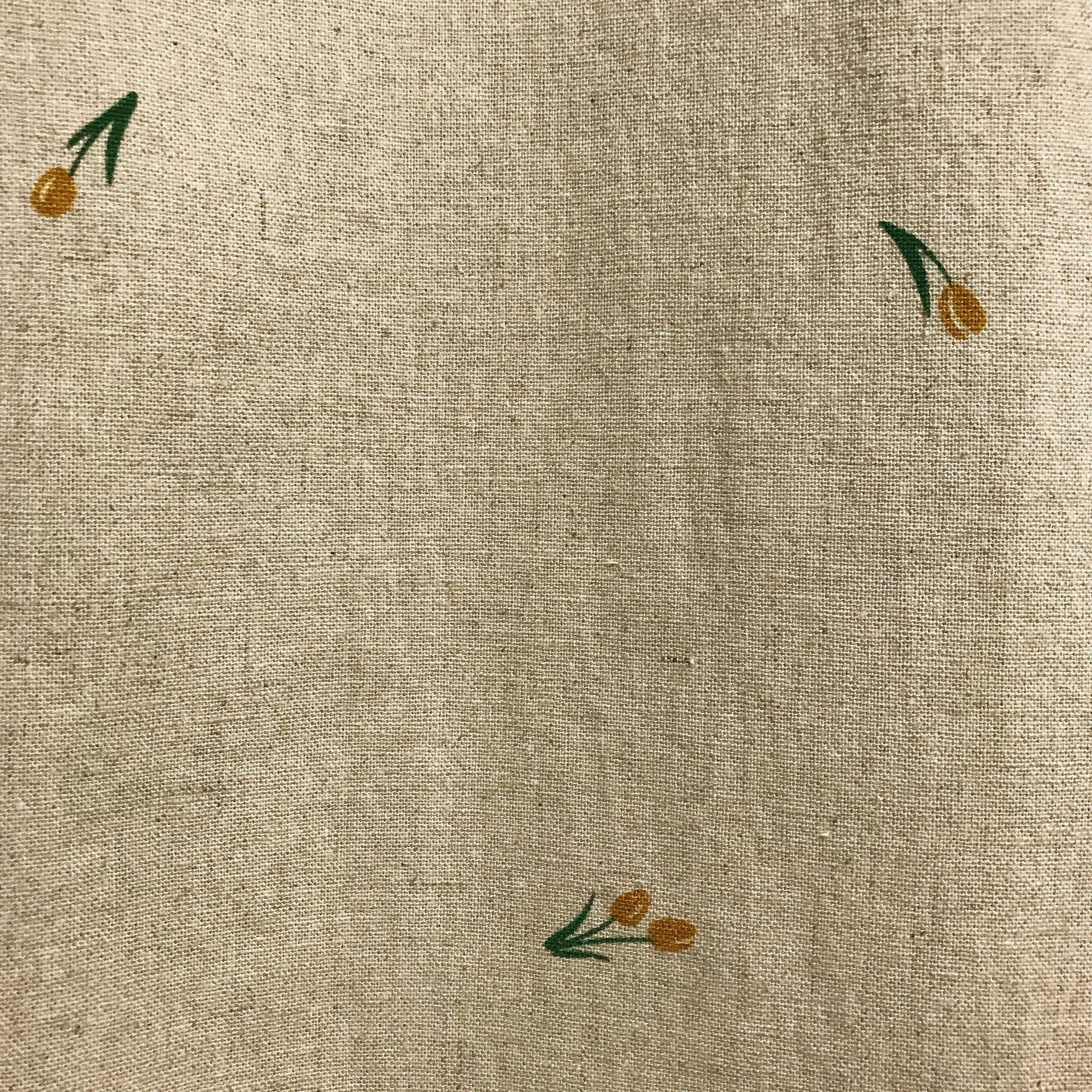 Mustard Mini Tulips Curtain on Natural Beige