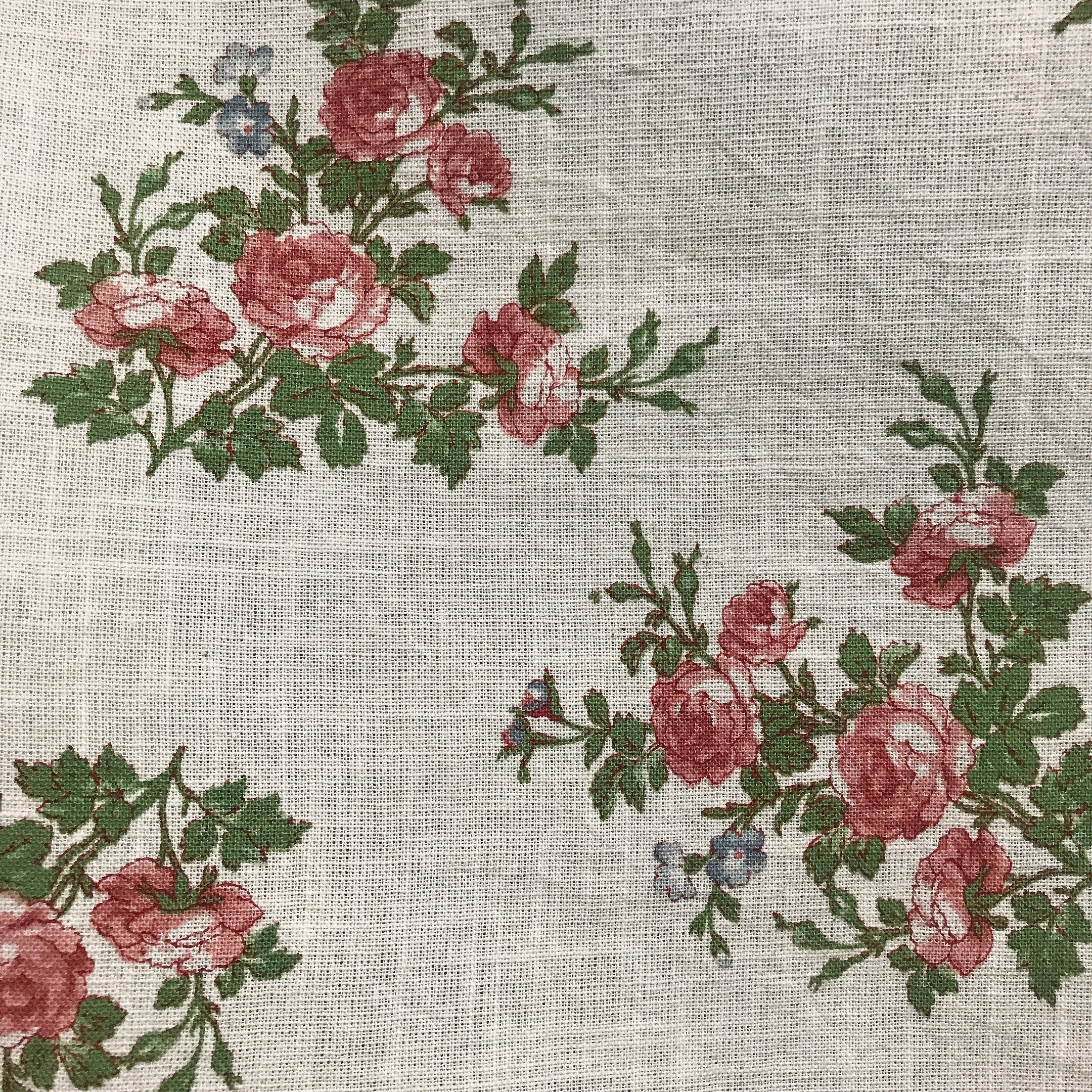 Dusty Rose Floral Curtain on Natural Beige