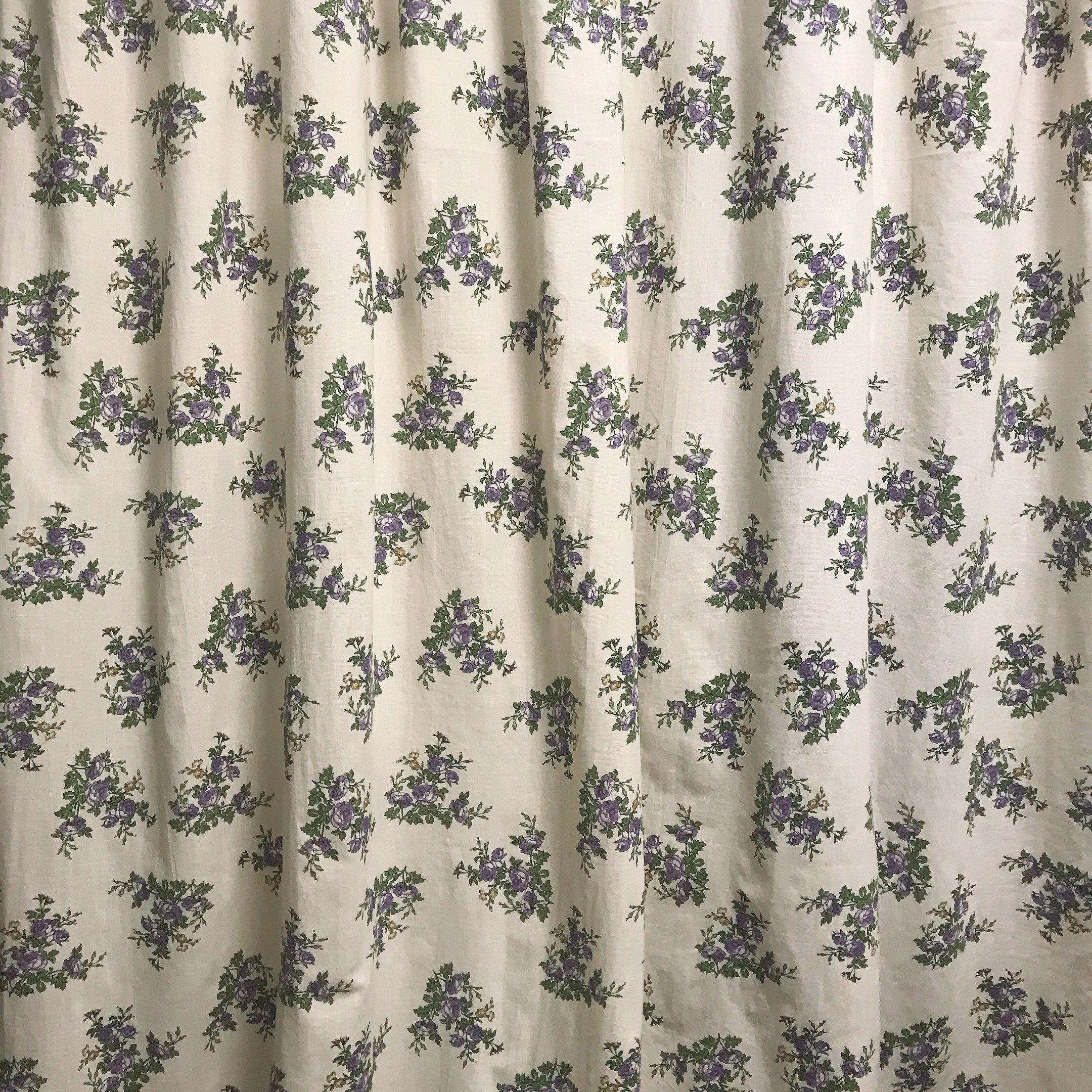 Purple Roses Curtain on Natural Beige