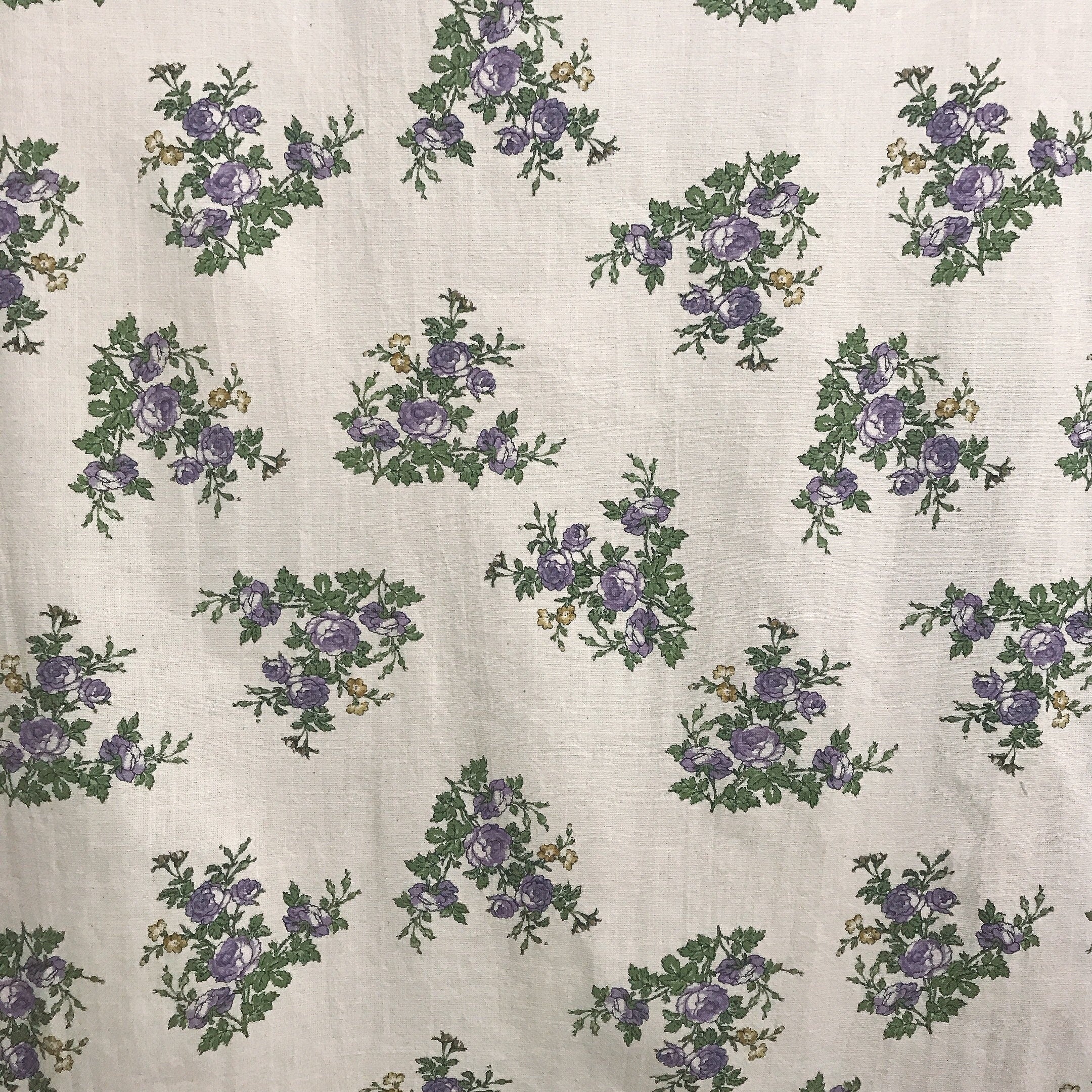 Purple Roses Curtain on Natural Beige