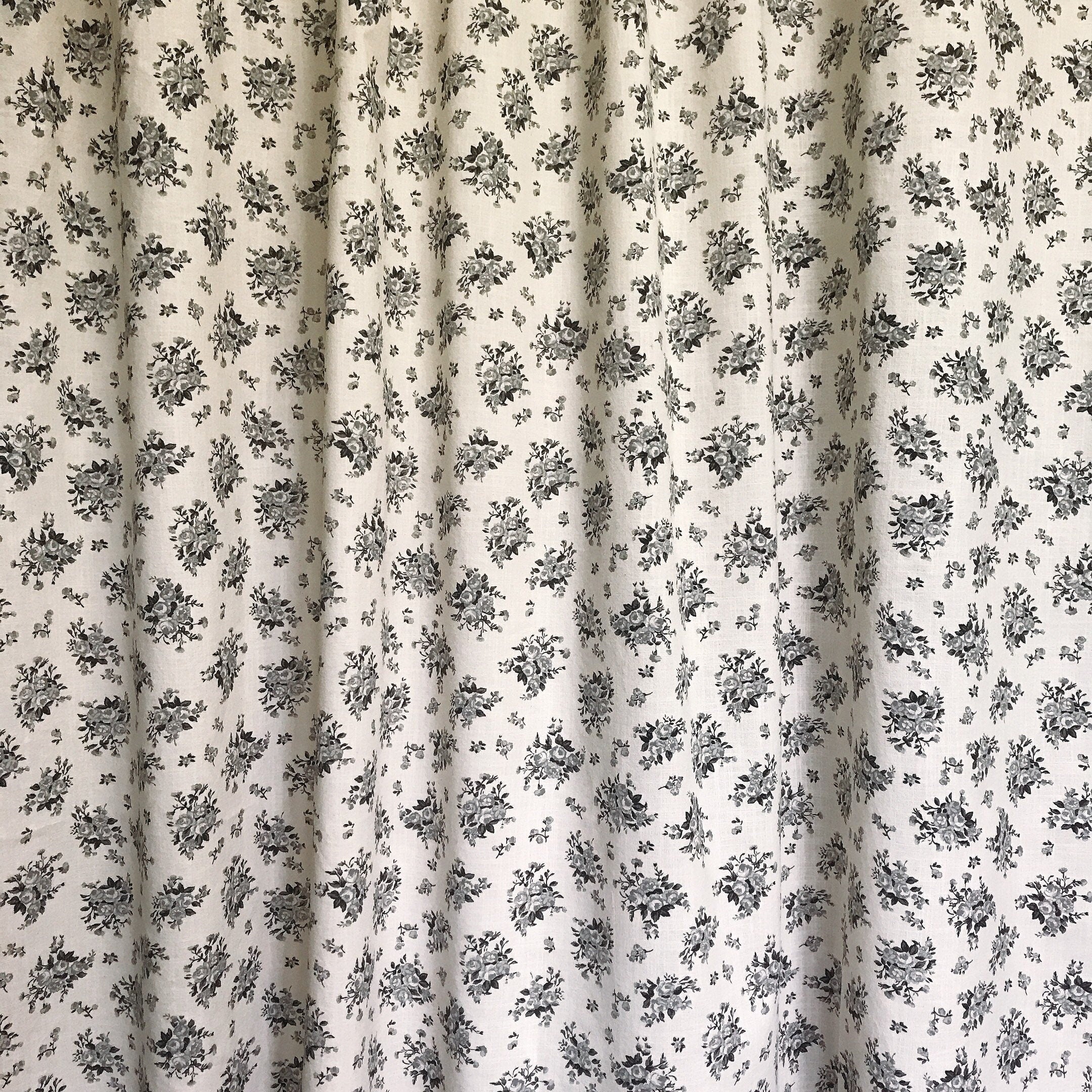 Charcoal Rose Curtain on Natural Beige