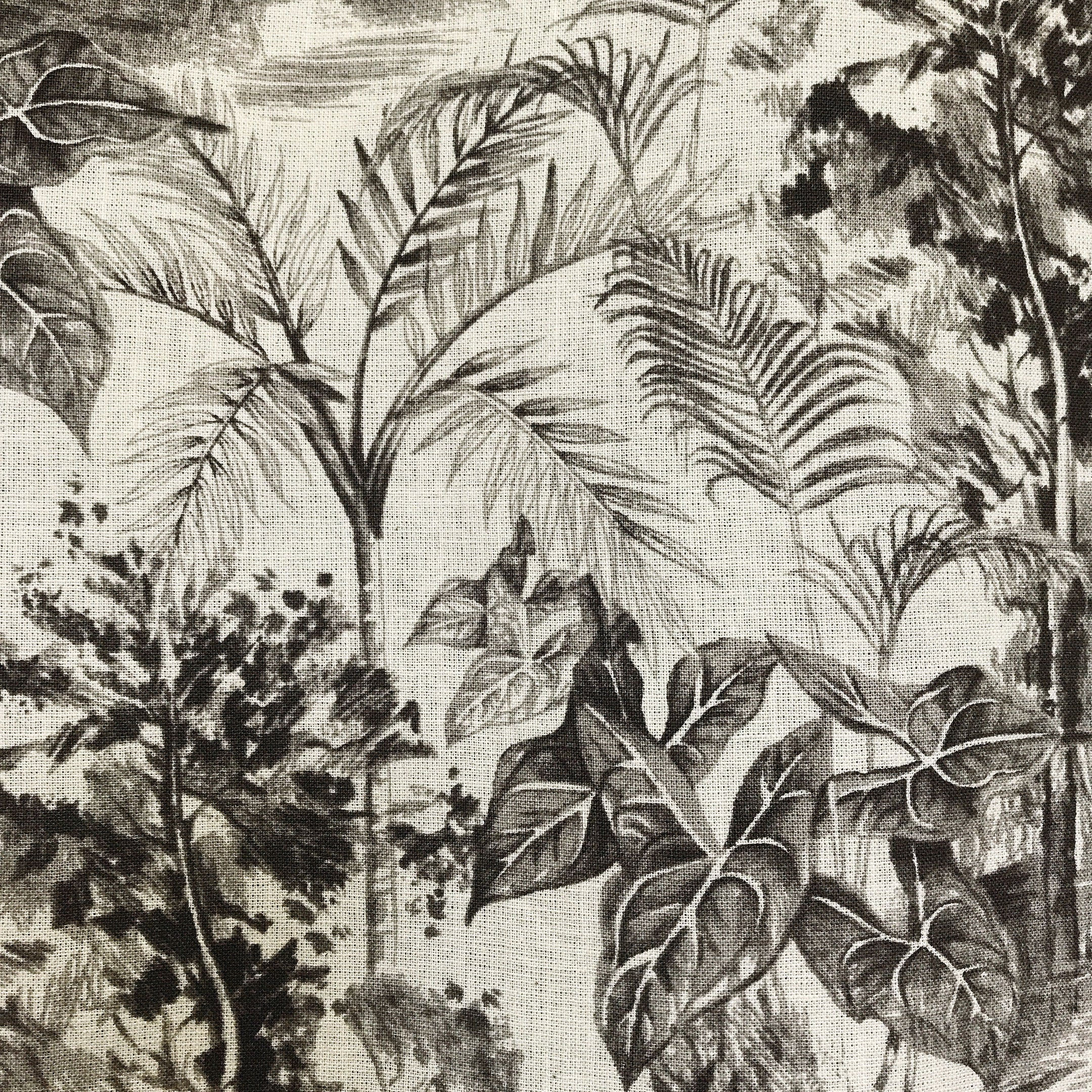 Charcoal Brown Forest Curtain on Natural Beige