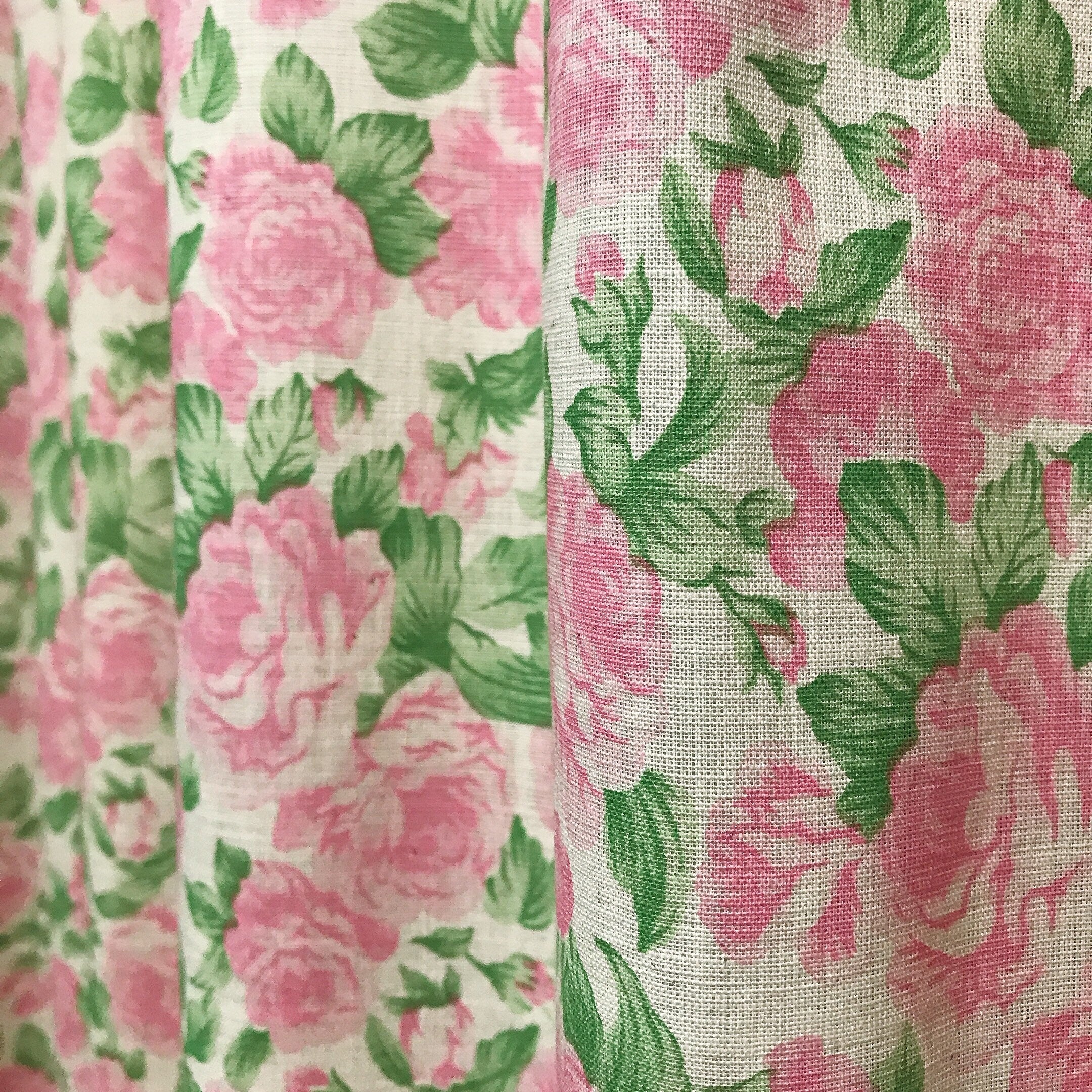 Pink Roses Curtain on Natural Beige