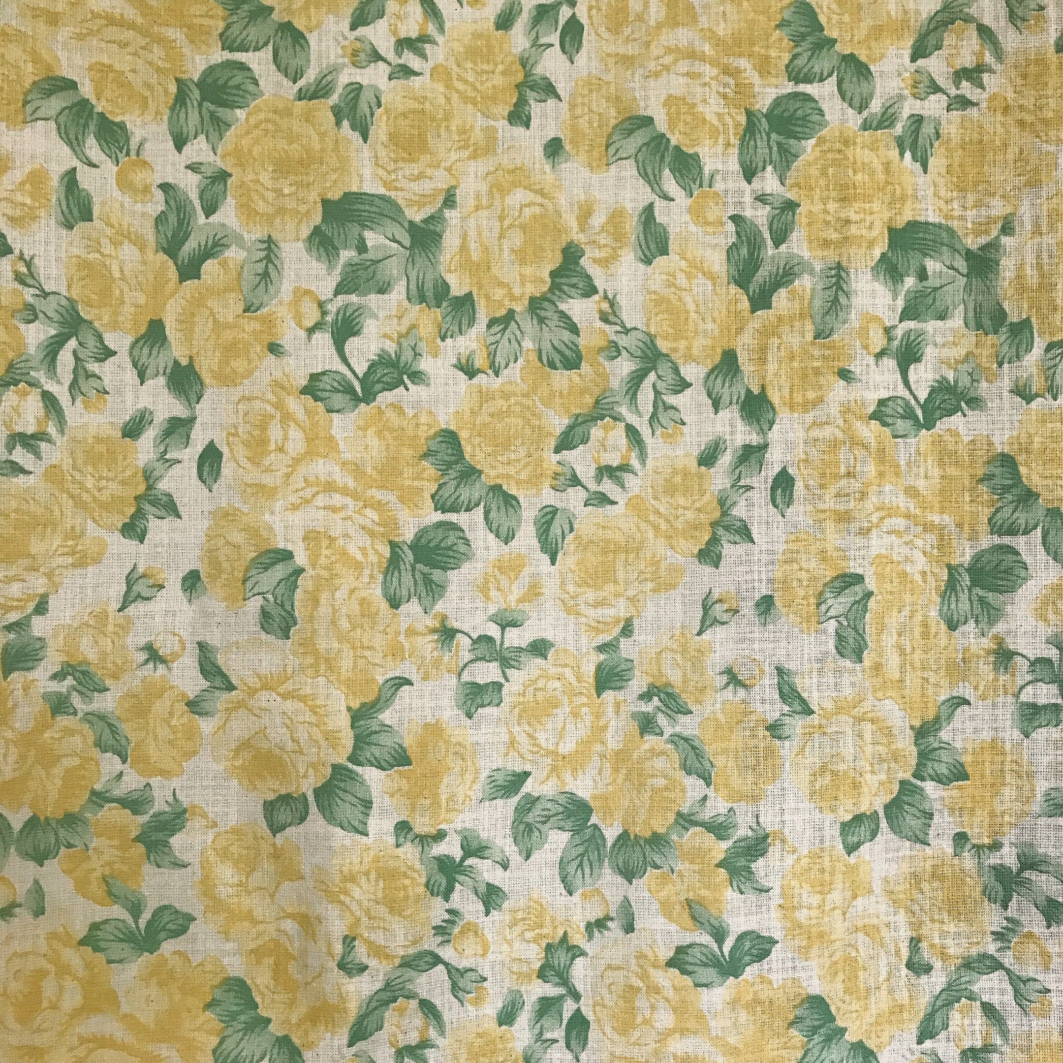 Yellow Roses Curtain on Natural Beige