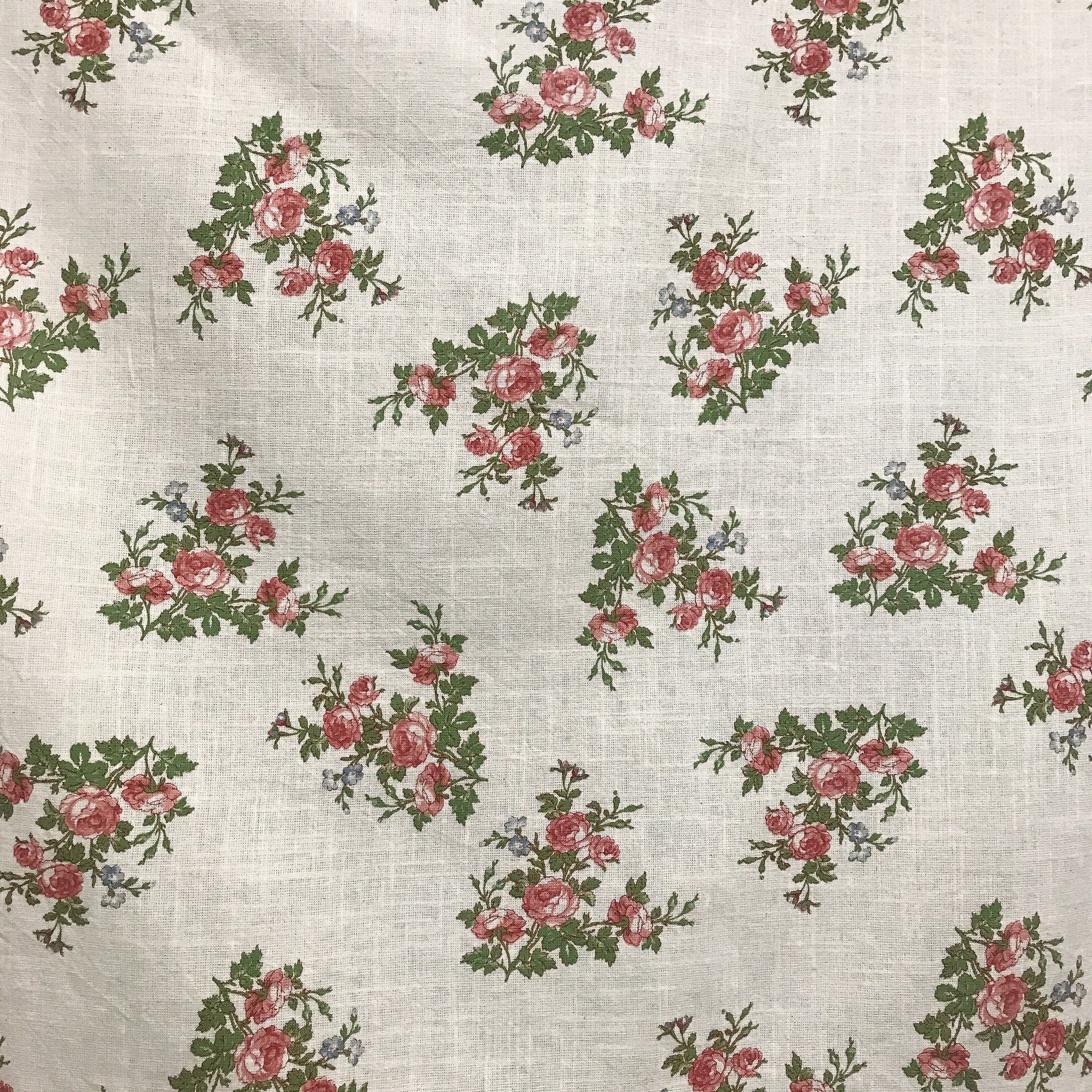 Dusty Rose Floral Curtain on Natural Beige