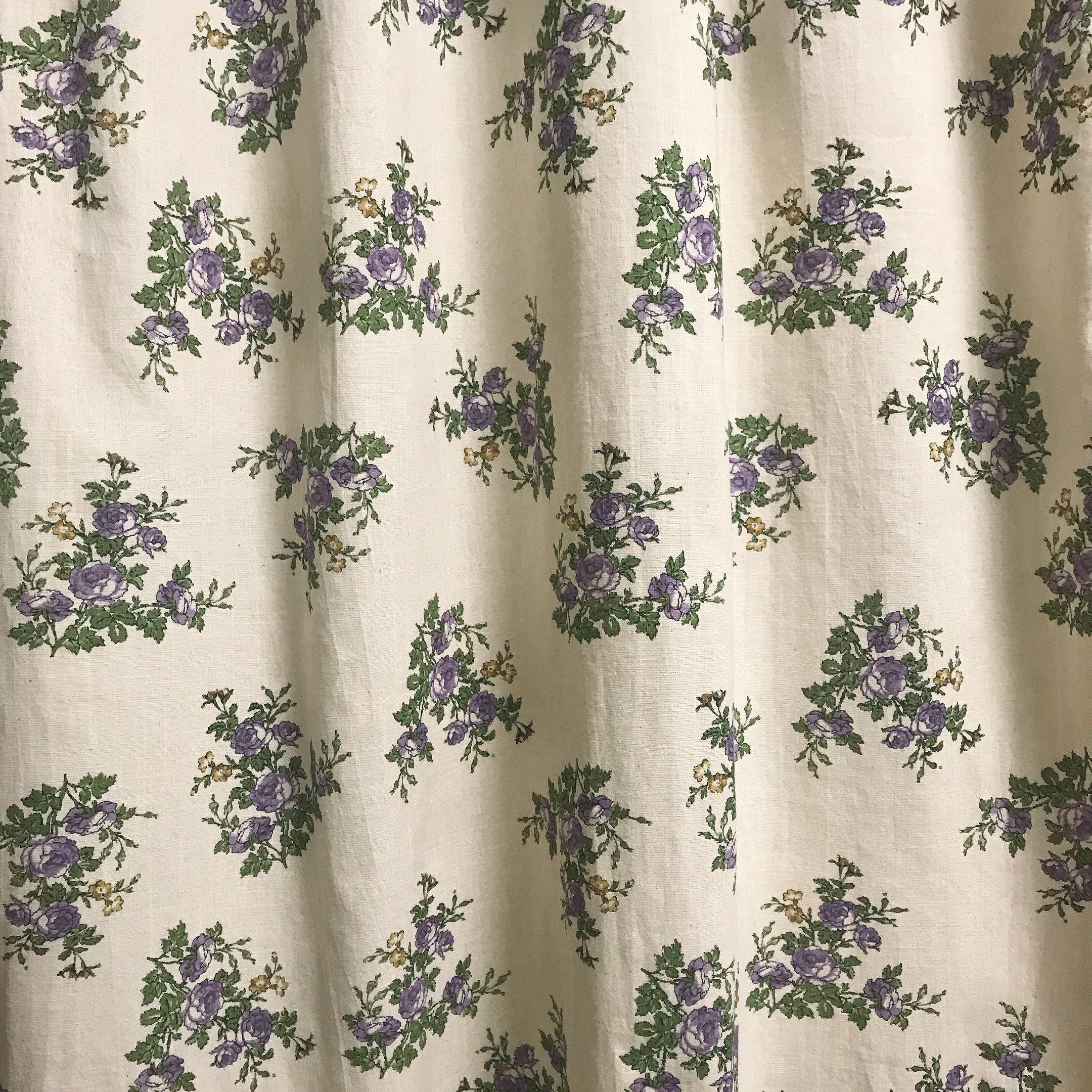 Purple Roses Curtain on Natural Beige