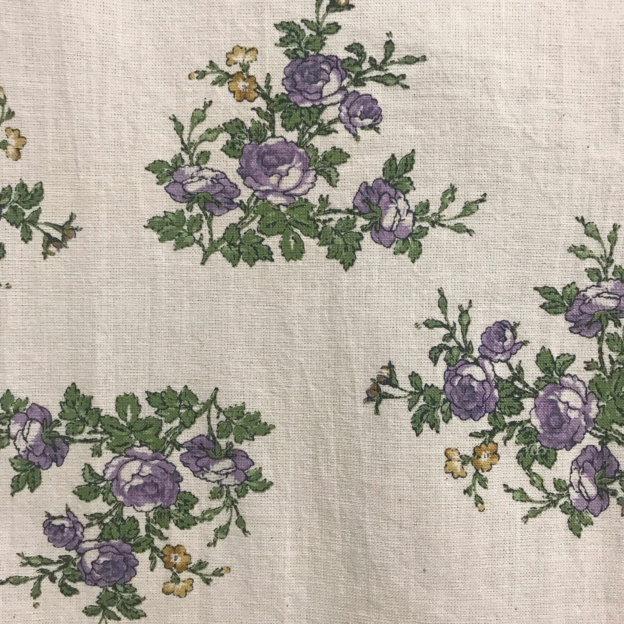 Purple Roses Curtain on Natural Beige