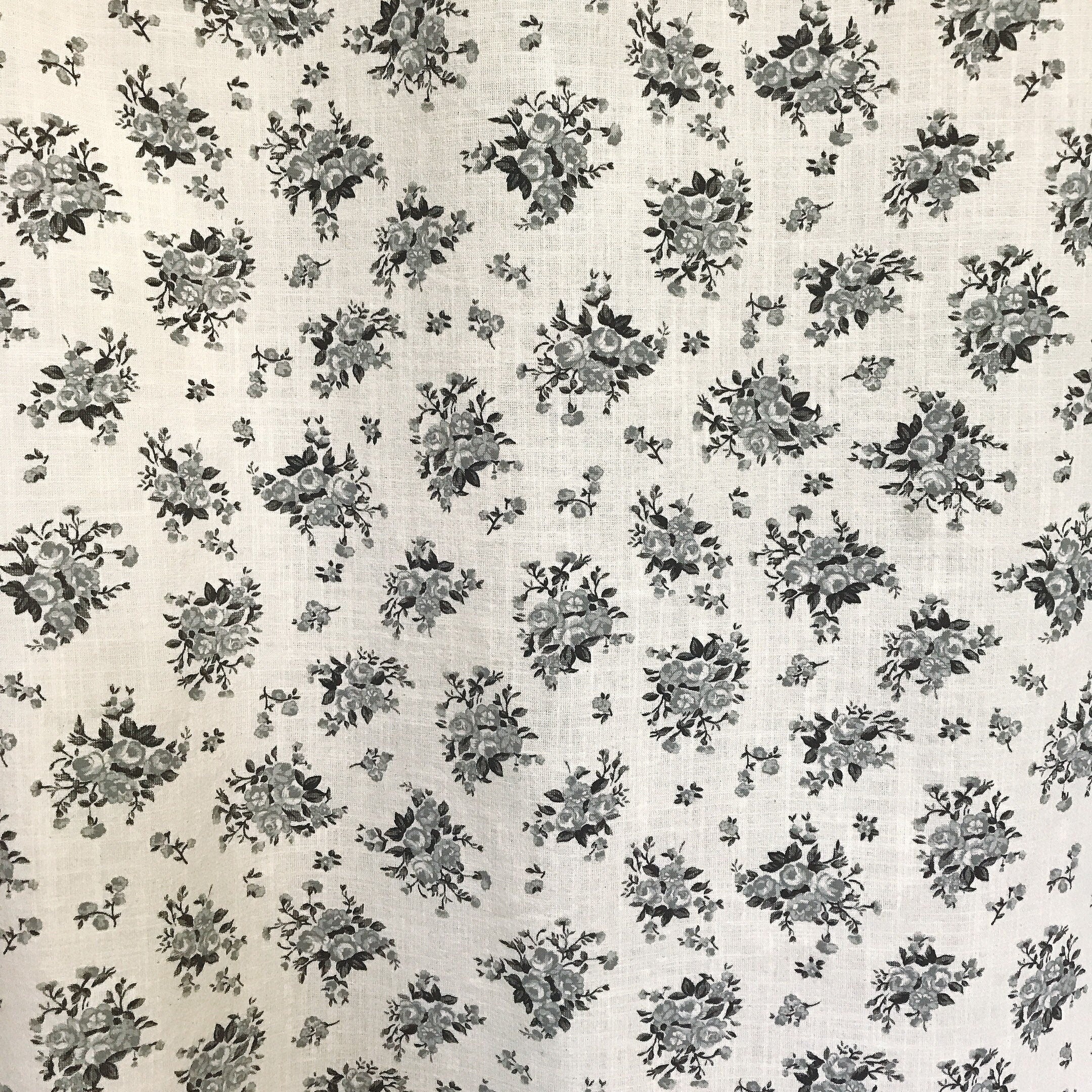 Charcoal Rose Curtain on Natural Beige