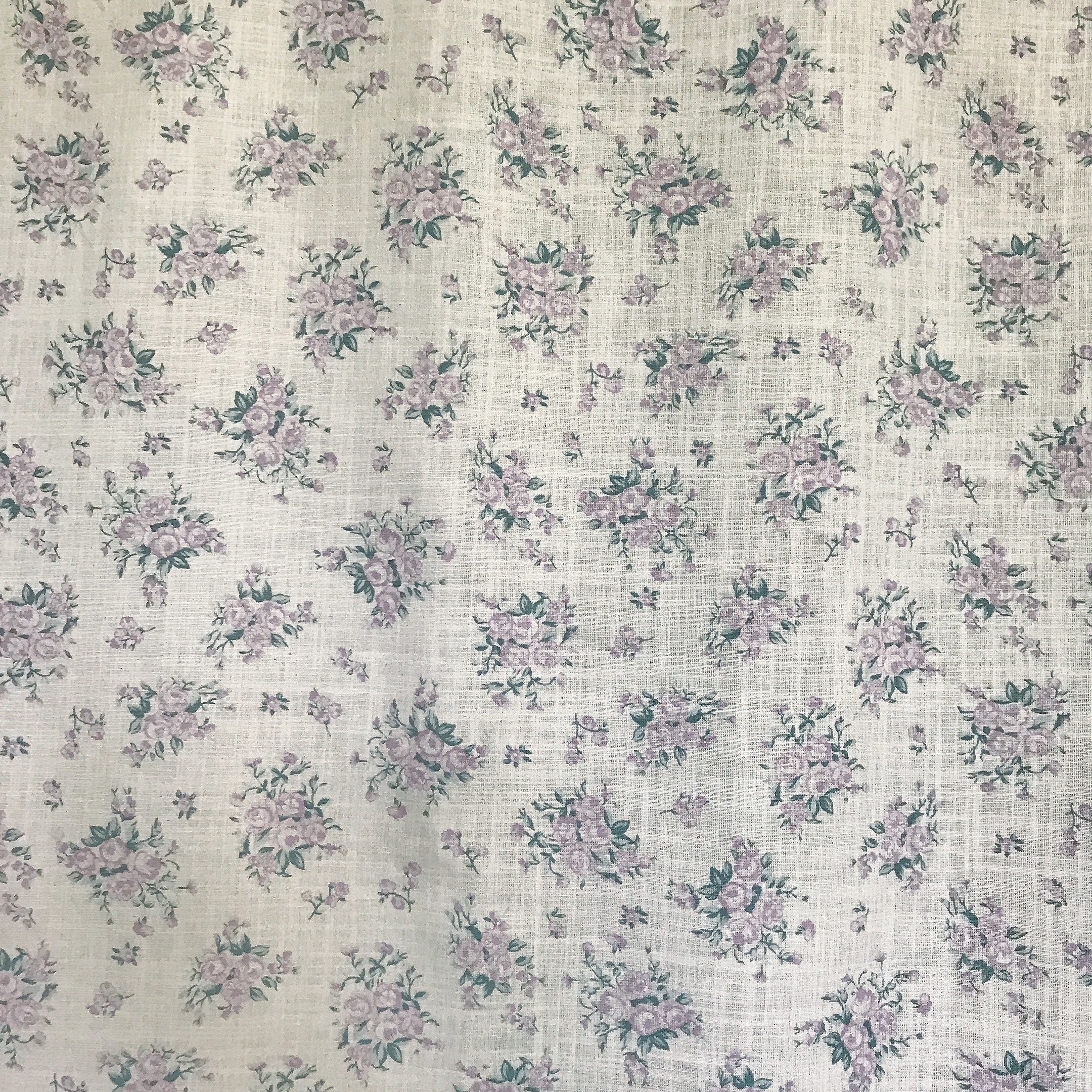 Pale Lilac Roses Curtain on Natural Beige