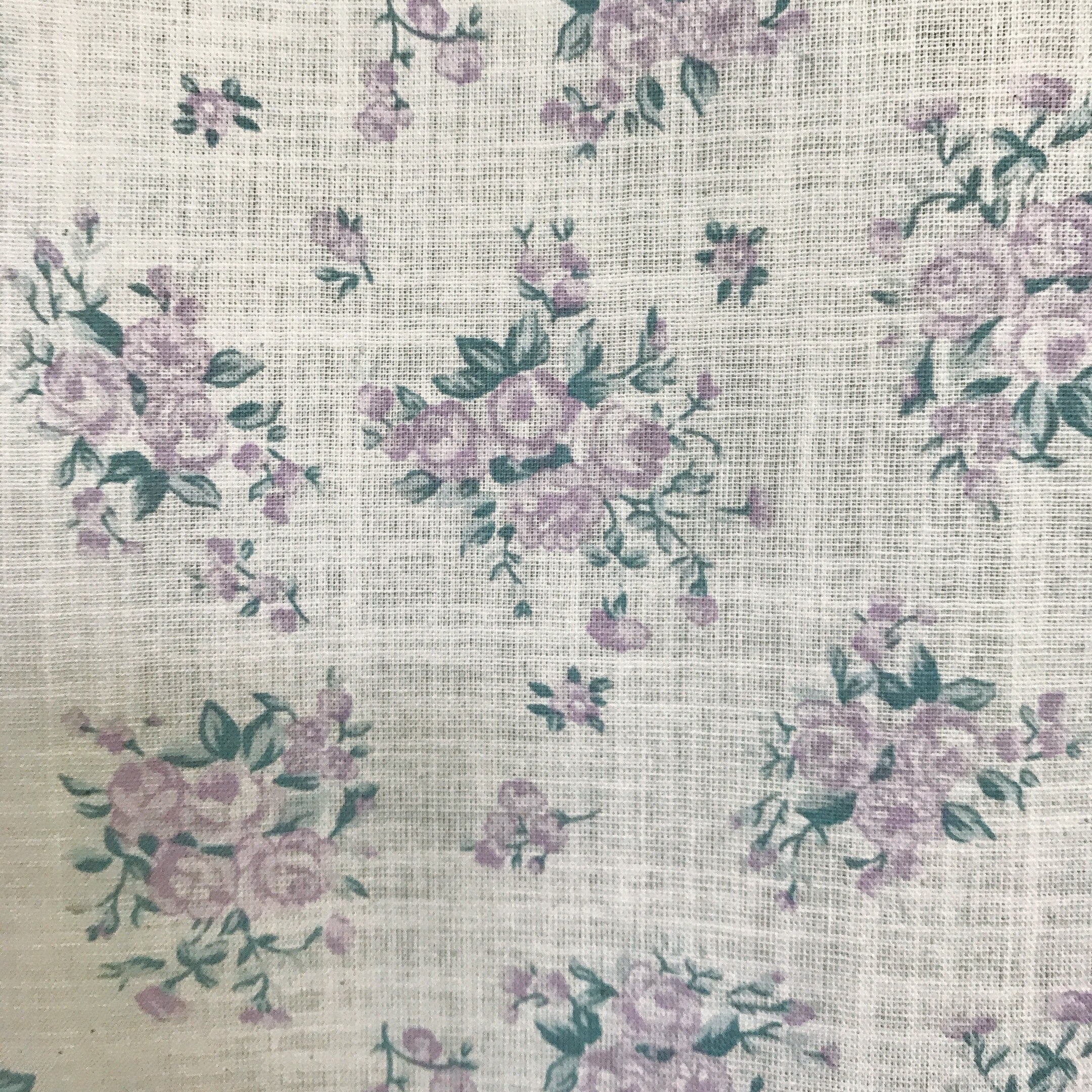Pale Lilac Roses Curtain on Natural Beige