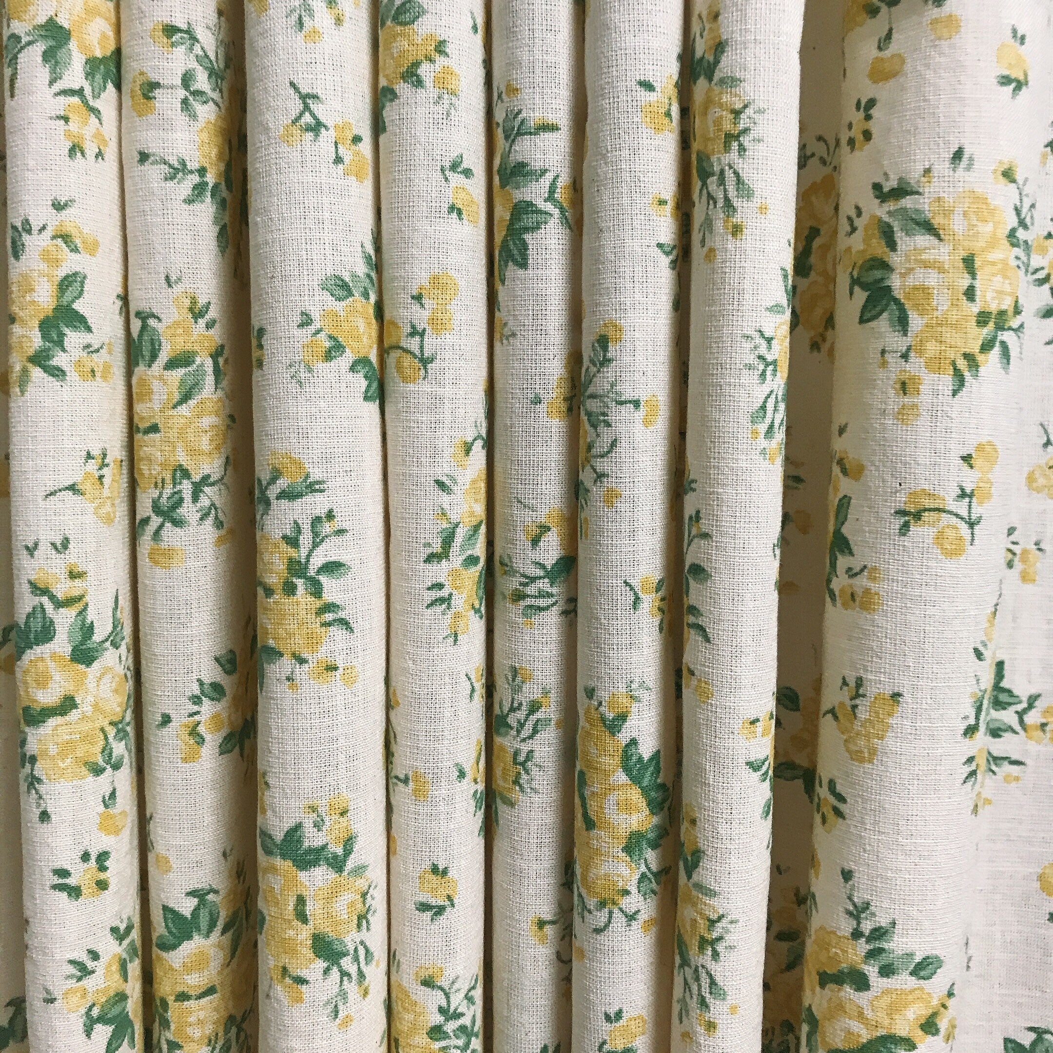 Yellow Roses Green Leaves on Natural Beige