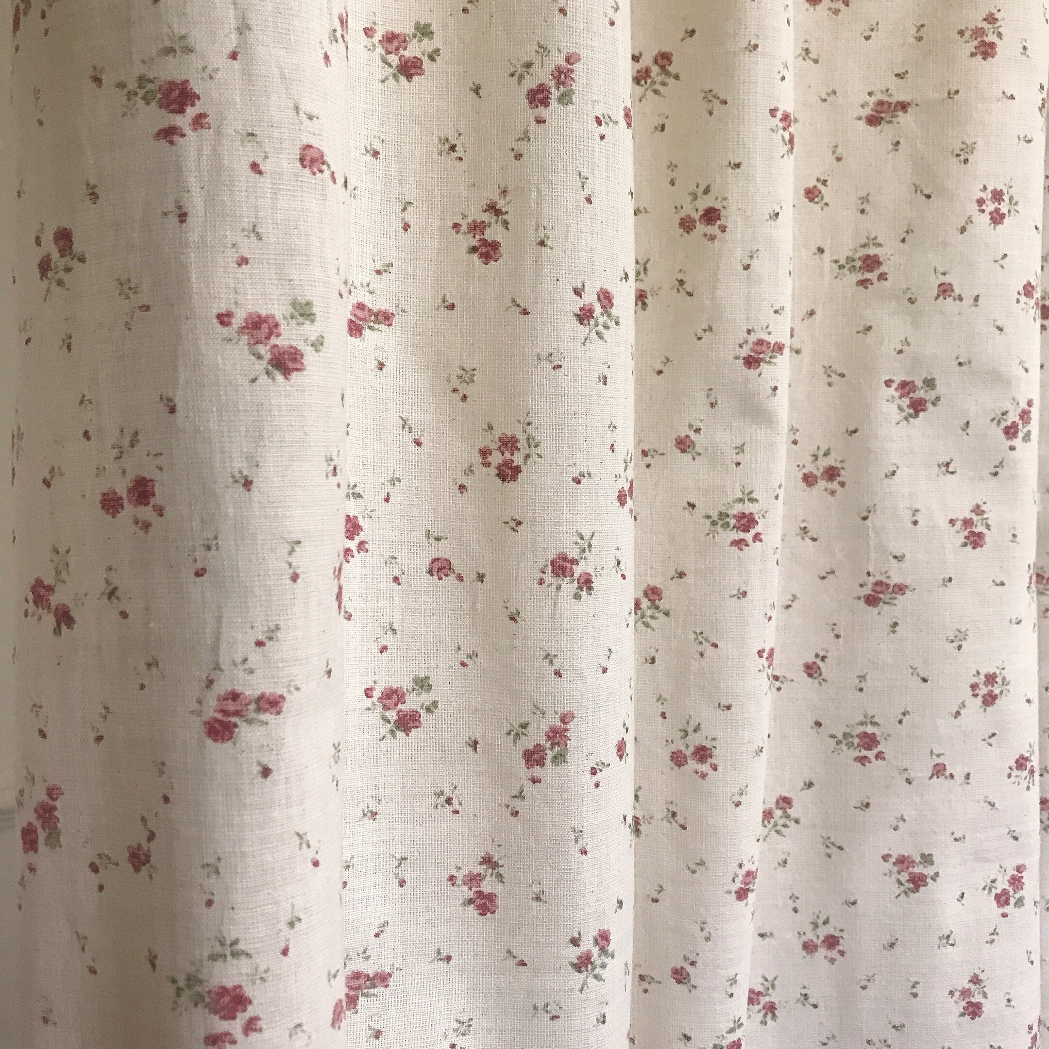 Soft Burgundy Floral Curtain on Natural Beige