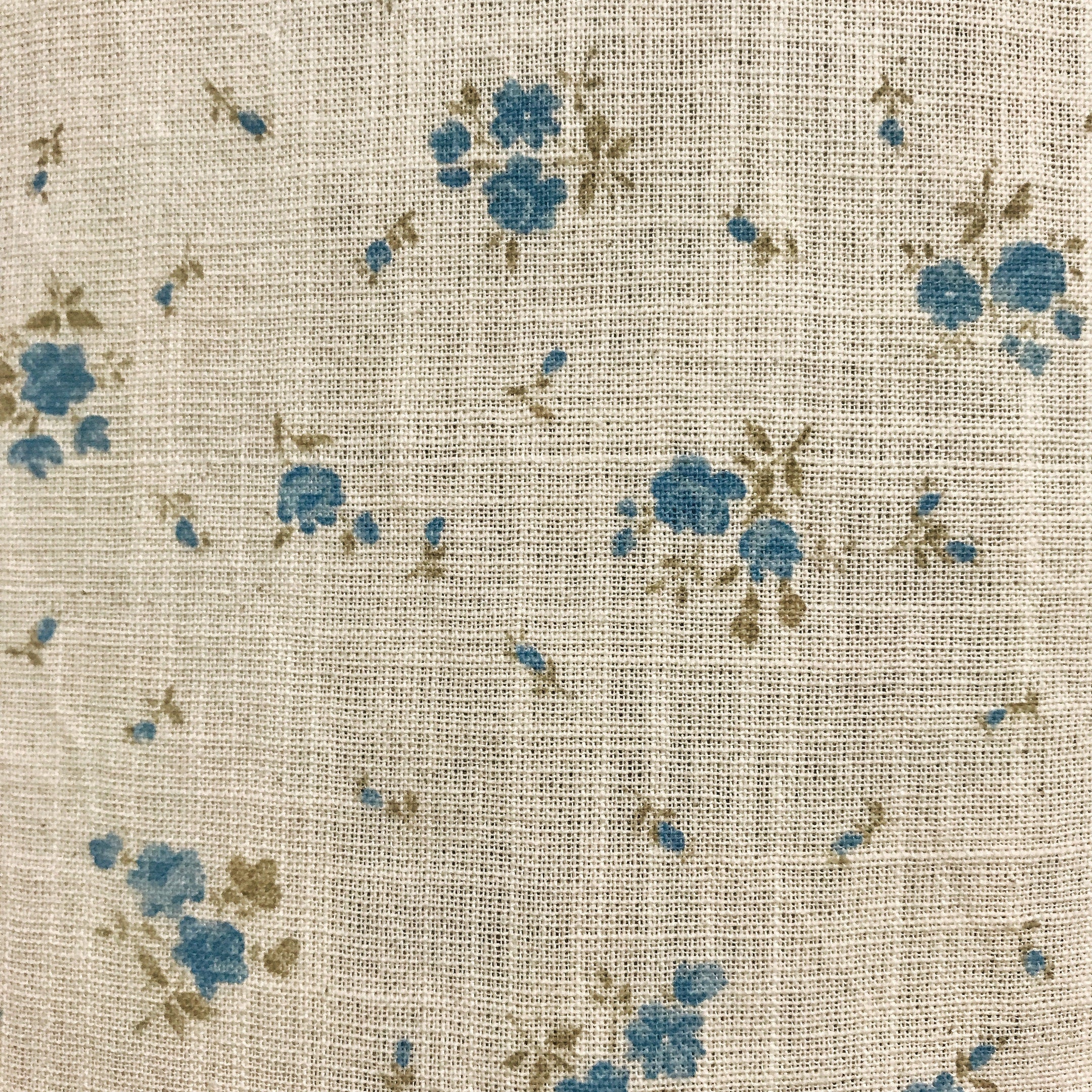 Soft Blue Tiny Floral Curtain on Natural Beige