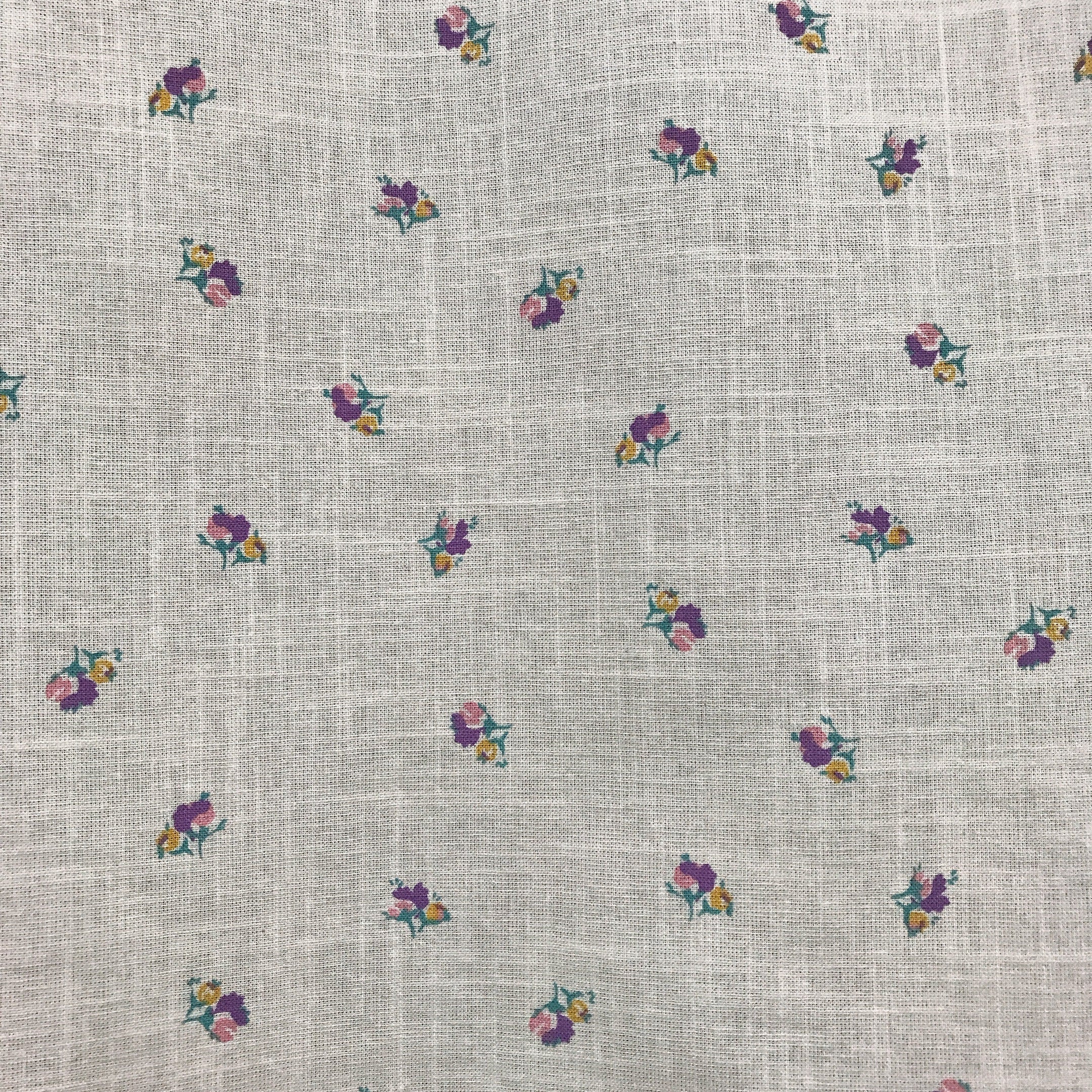 Purple Pink Mustard Floral Curtain on Natural Beige