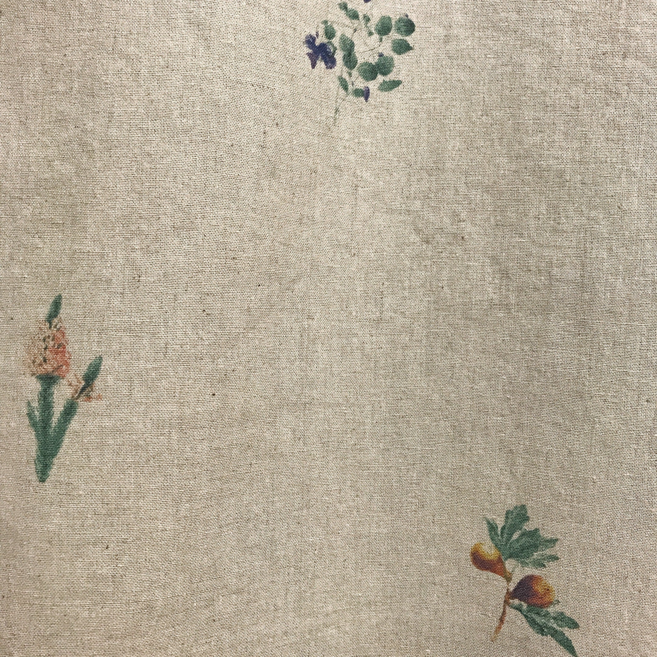 Subtle Botanical Curtain on Natural Beige