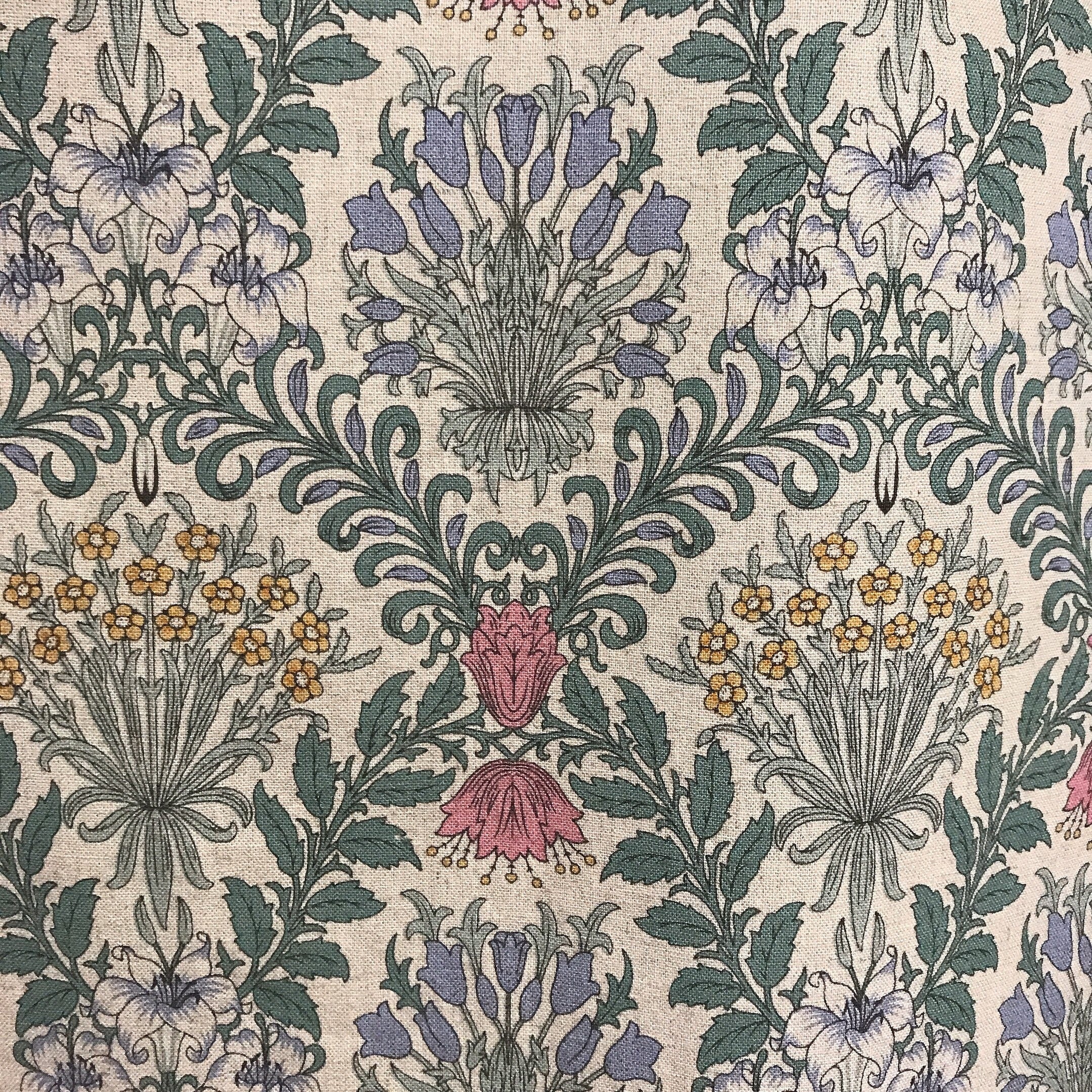 Multicolor Botanical Floral Curtain on Natural Beige