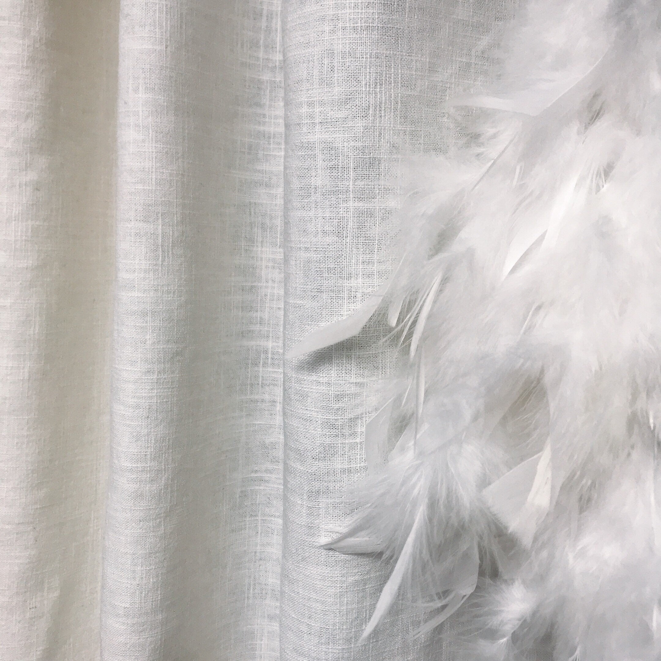 Washed White Linen Curtain