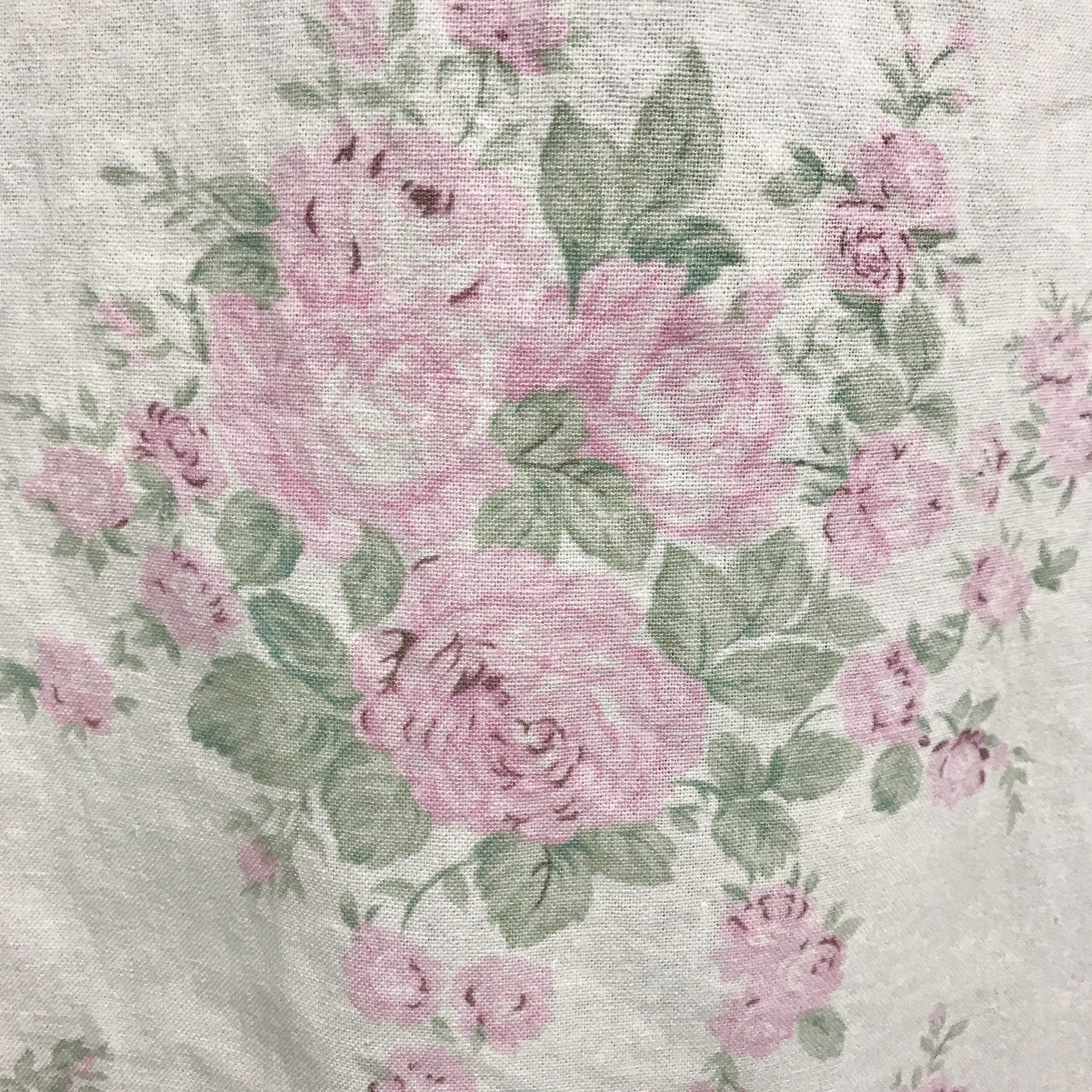 Light Pink Floral Curtain on White