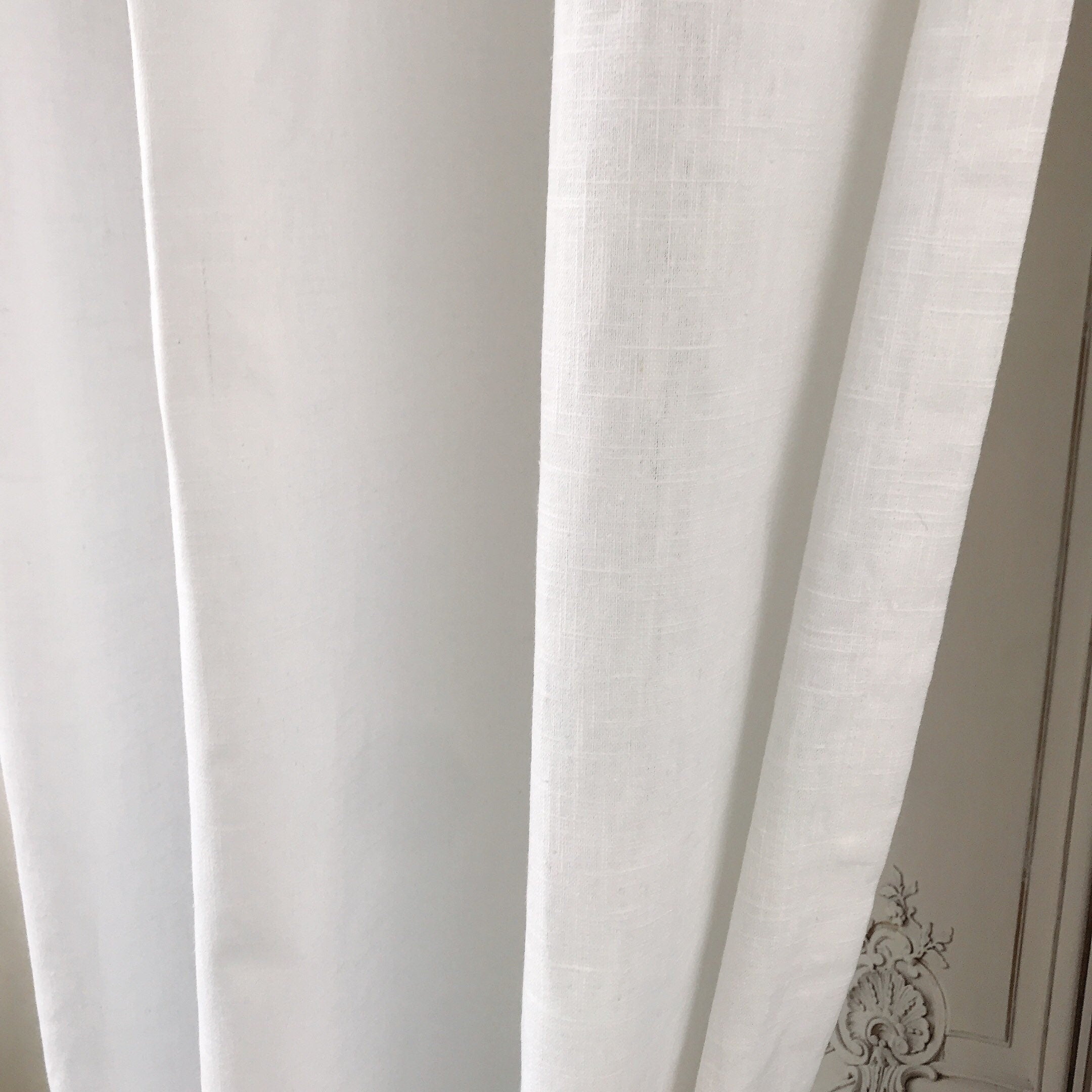 Washed White Linen Curtain