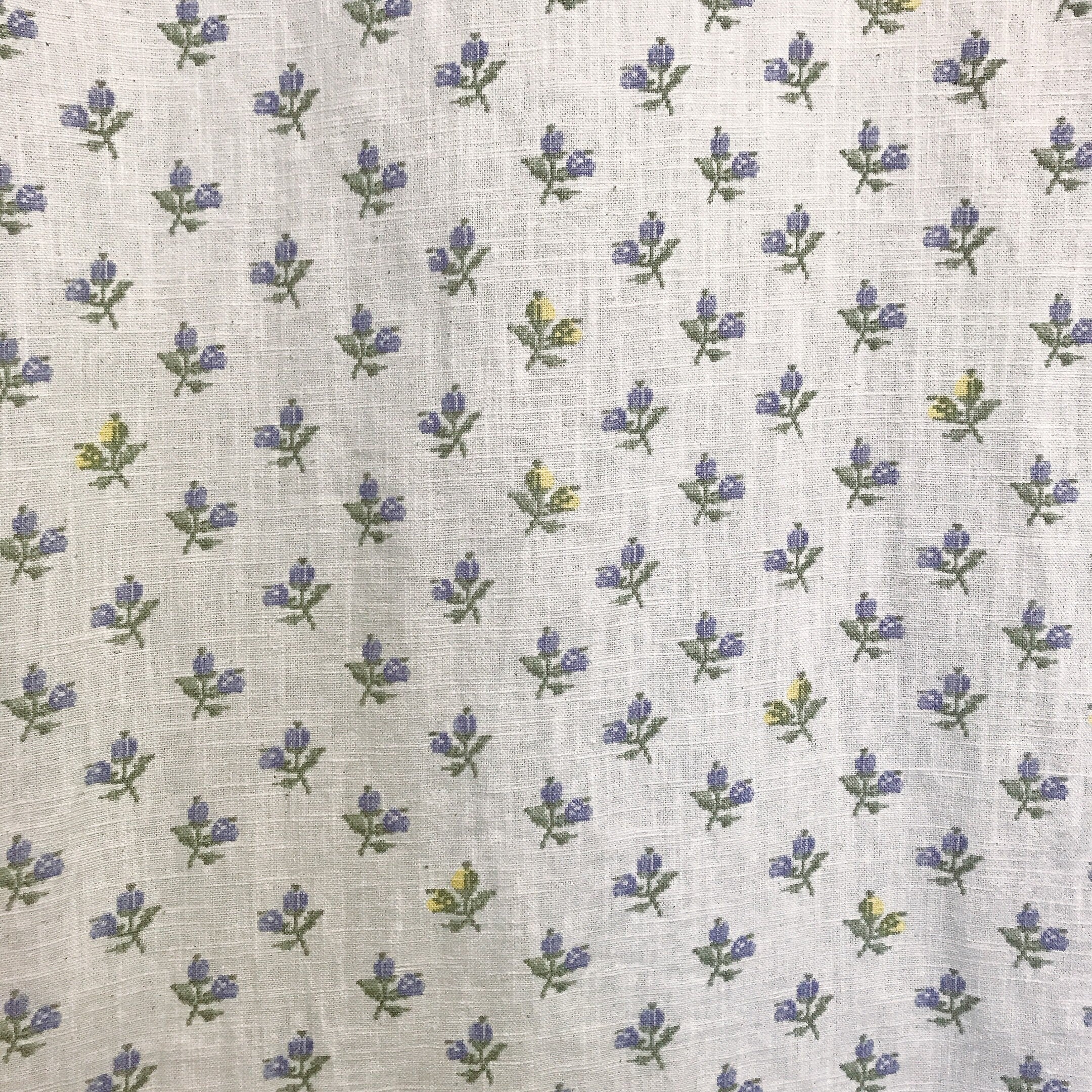 Purple Floral Curtain on Off White