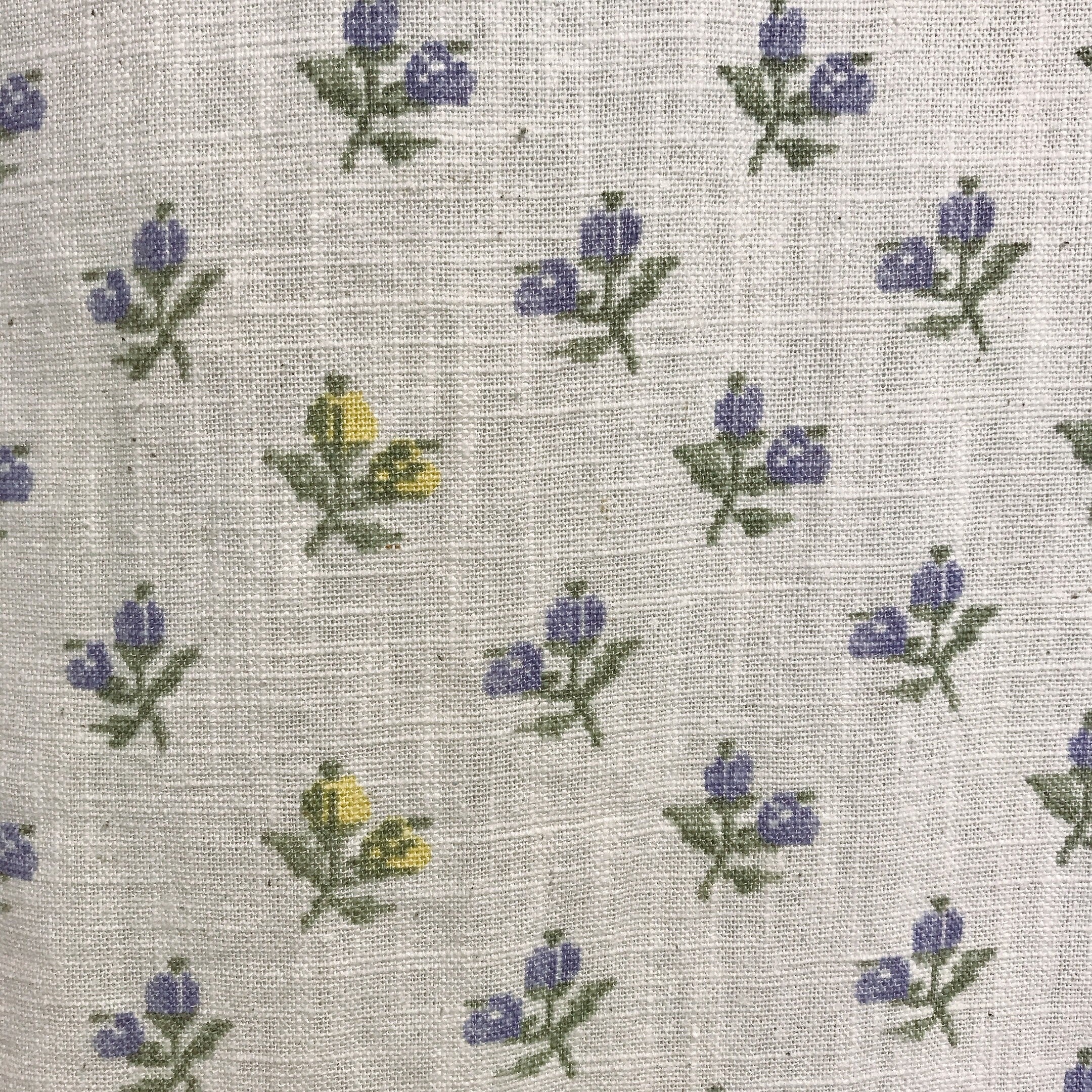 Purple Floral Curtain on Off White