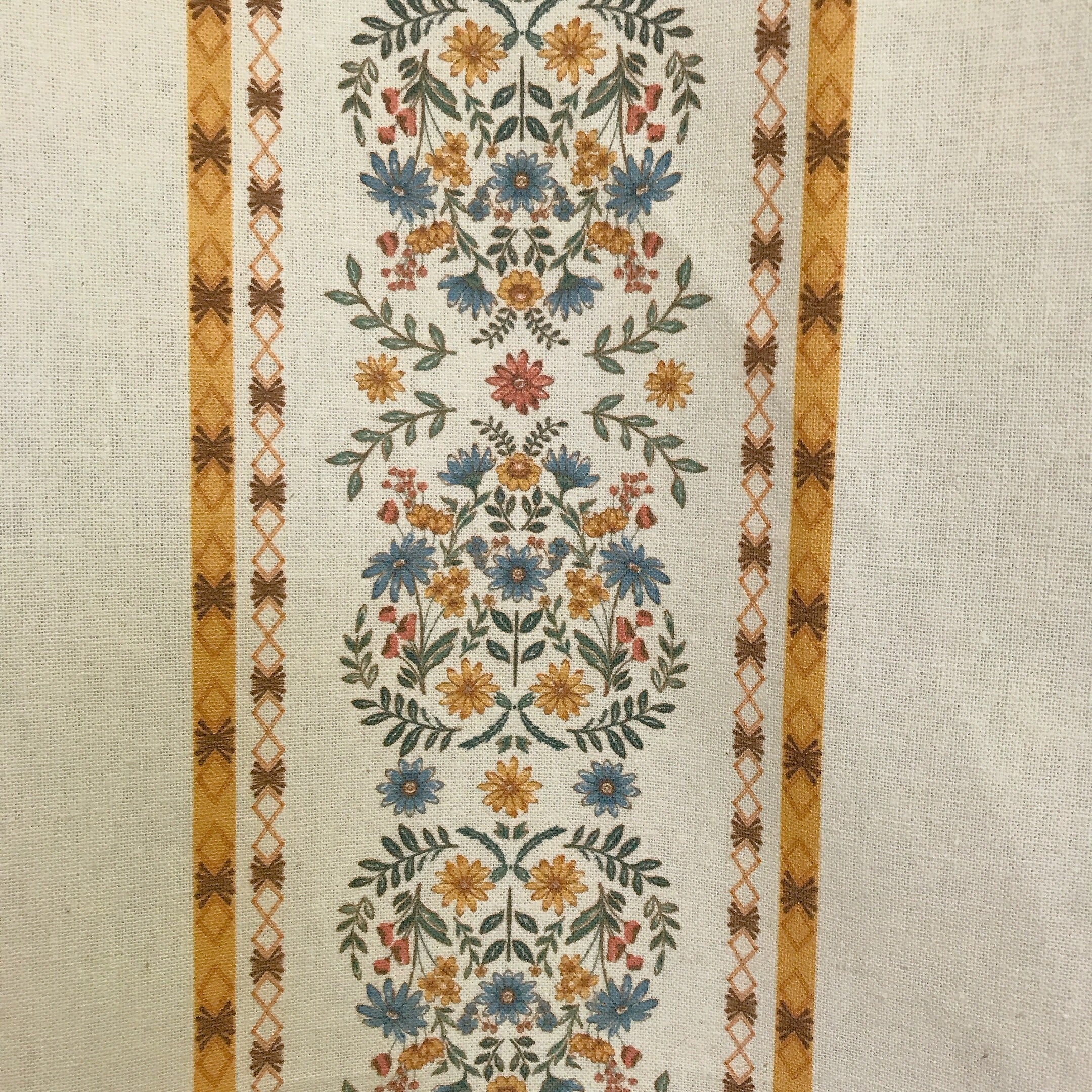 Bouquet Stripe Curtain on Natural Beige